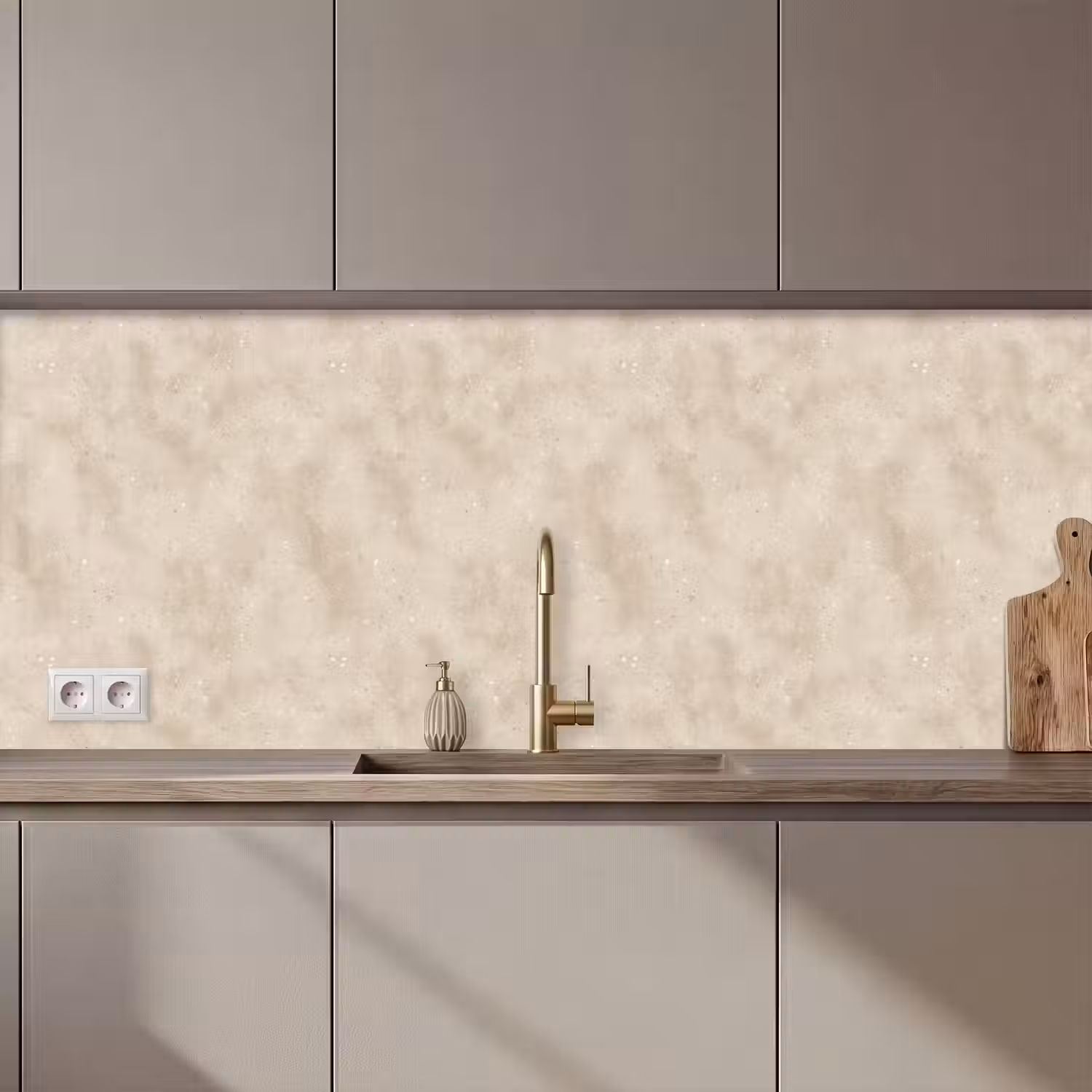 Structuur - Spikkels - Beige keuken achterwand 2 middel 871 zz_3dshopping