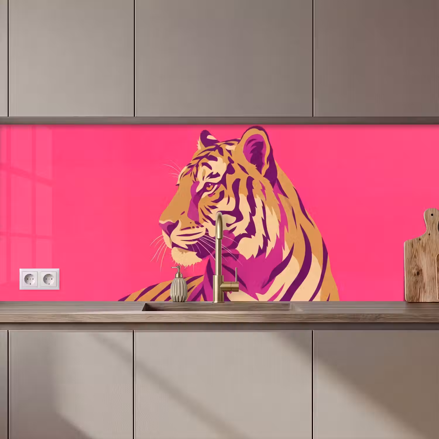 Tijger - Modern - Neon keuken achterwand 2 middel zz_3dshopping