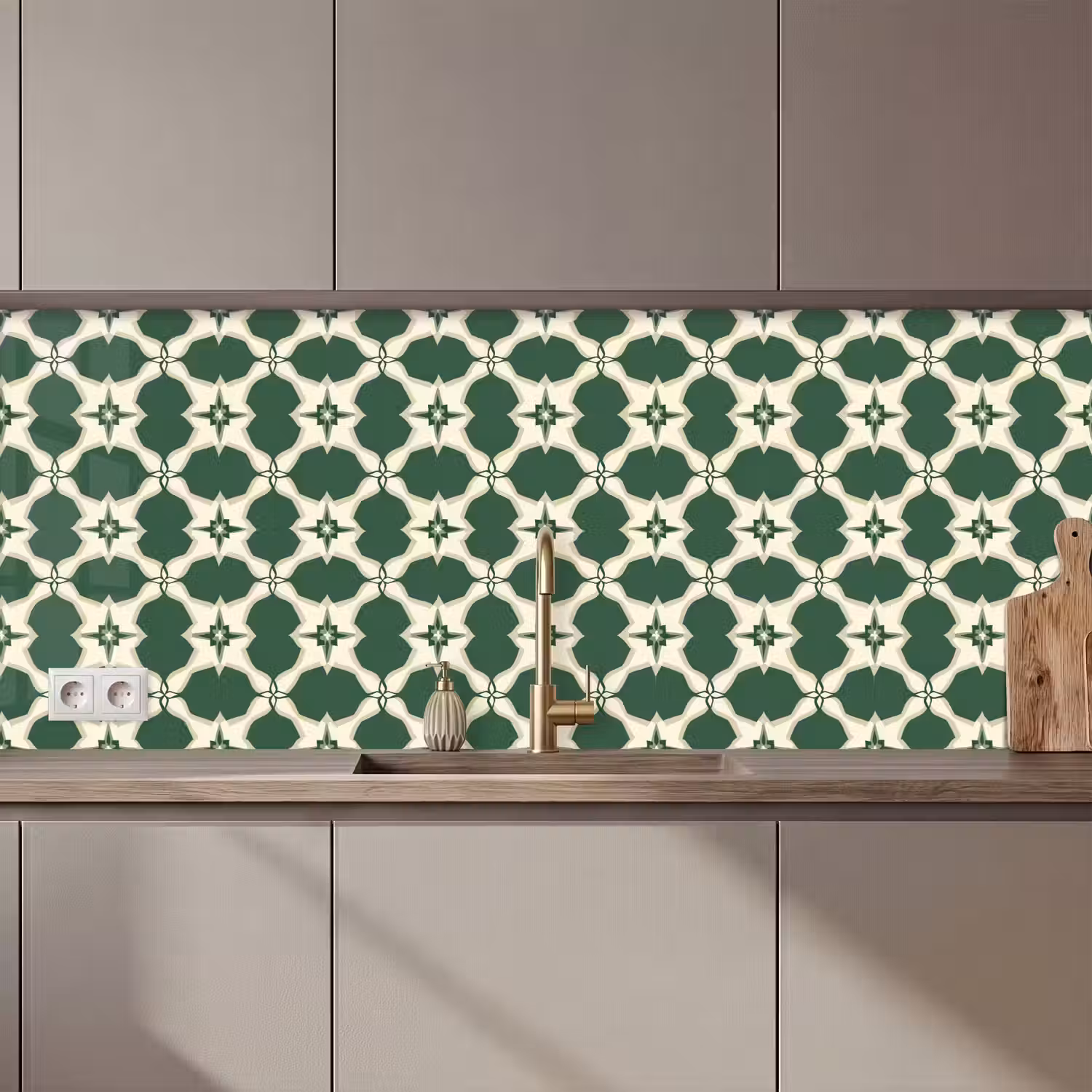 Tegel - Klassiek - Groen keuken achterwand 2 middel 871 zz_3dshopping