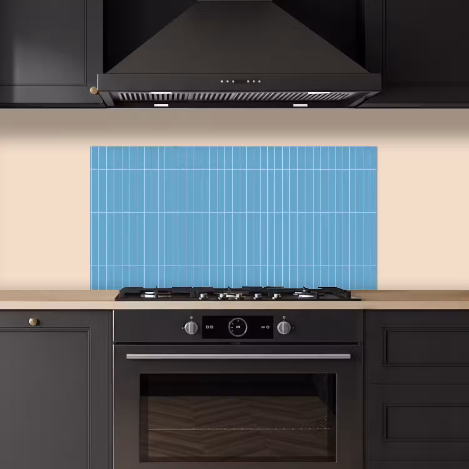 Tegel - Langwerpig - Patroon - Blauw keuken achterwand spatscherm middel 899 -sfeer1