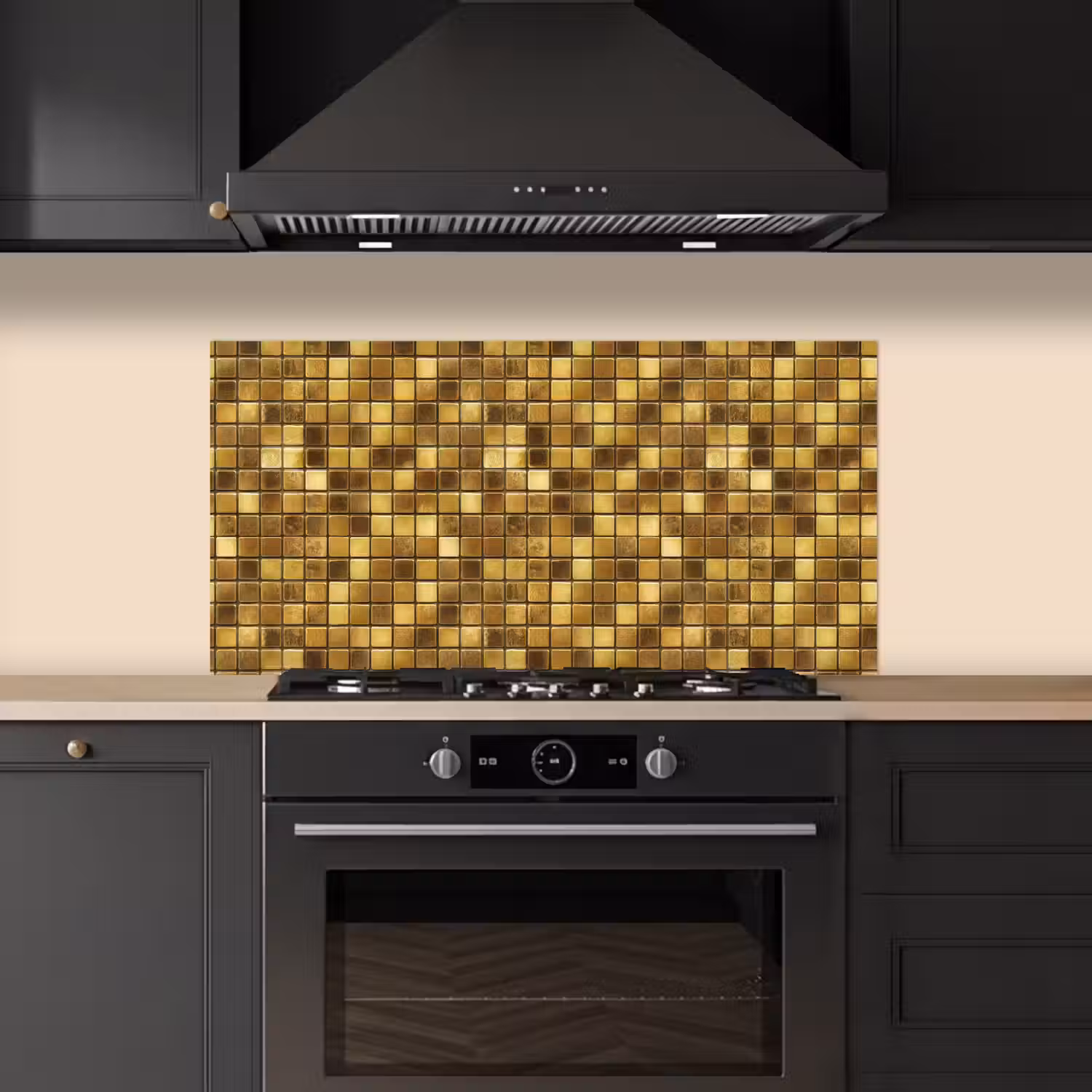 Tegels - Mozaïek - Luxe - Warm Goud keuken achterwand spatscherm middel 899 -sfeer1