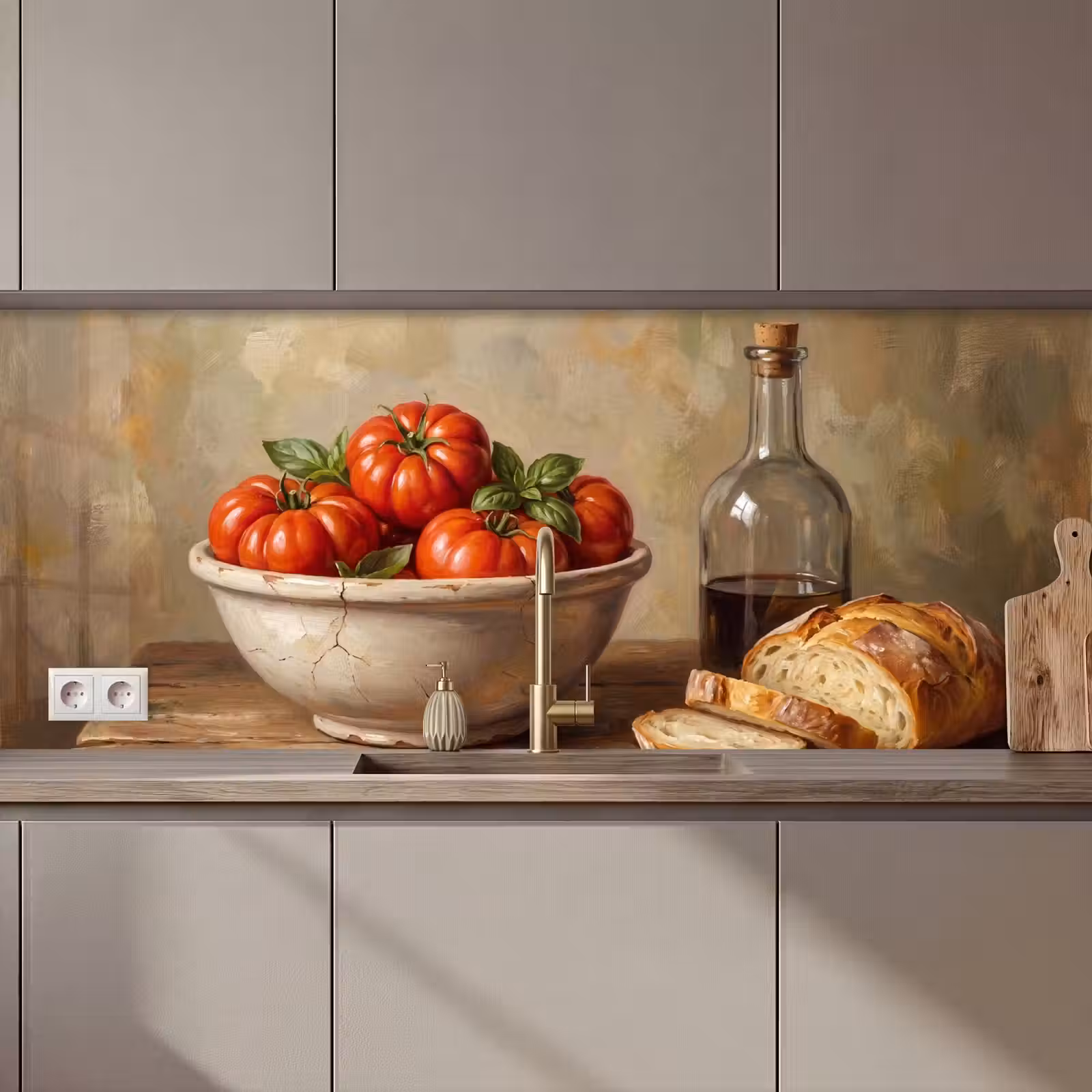Kitchen Wall Splashback - Tomatoes - Bowl - Food - Tomaten - Kom - Eten keuken achterwand 2 middel zz_3dshopping