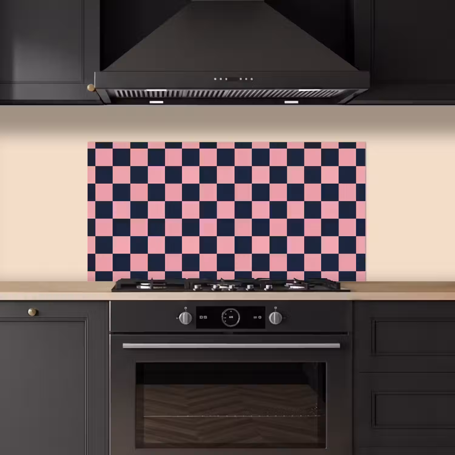 Traditioneel - Patroon - Blauw - Roze keuken achterwand spatscherm middel 899 -sfeer1