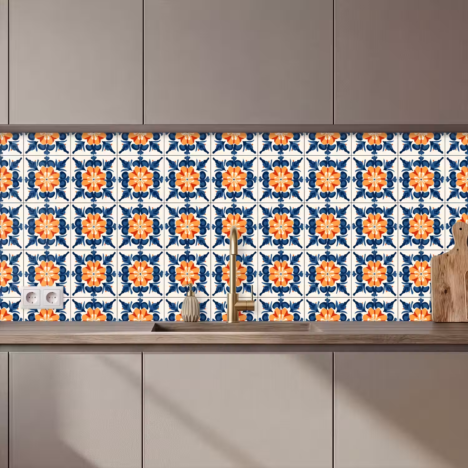 Traditioneel - Tegel - Oranje keuken achterwand 2 middel 871 zz_3dshopping