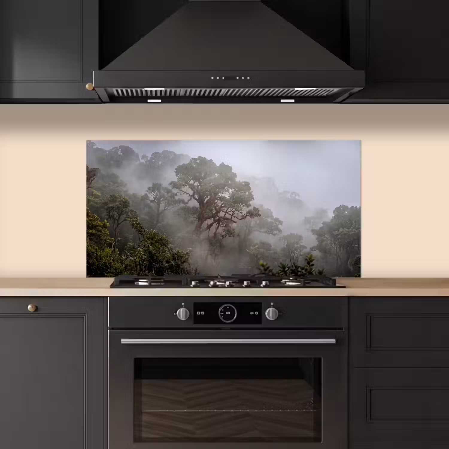 Boom - Mistig - Bos - Groen - Natuur keuken achterwand spatscherm middel -sfeer1
