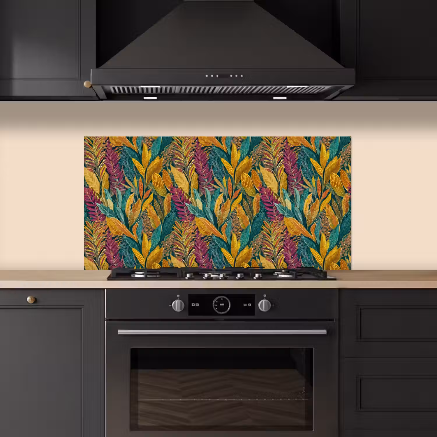 Tropische - Botanisch - Patroon - Kleurrijk - Exotisch keuken achterwand spatscherm middel 899 -sfeer1
