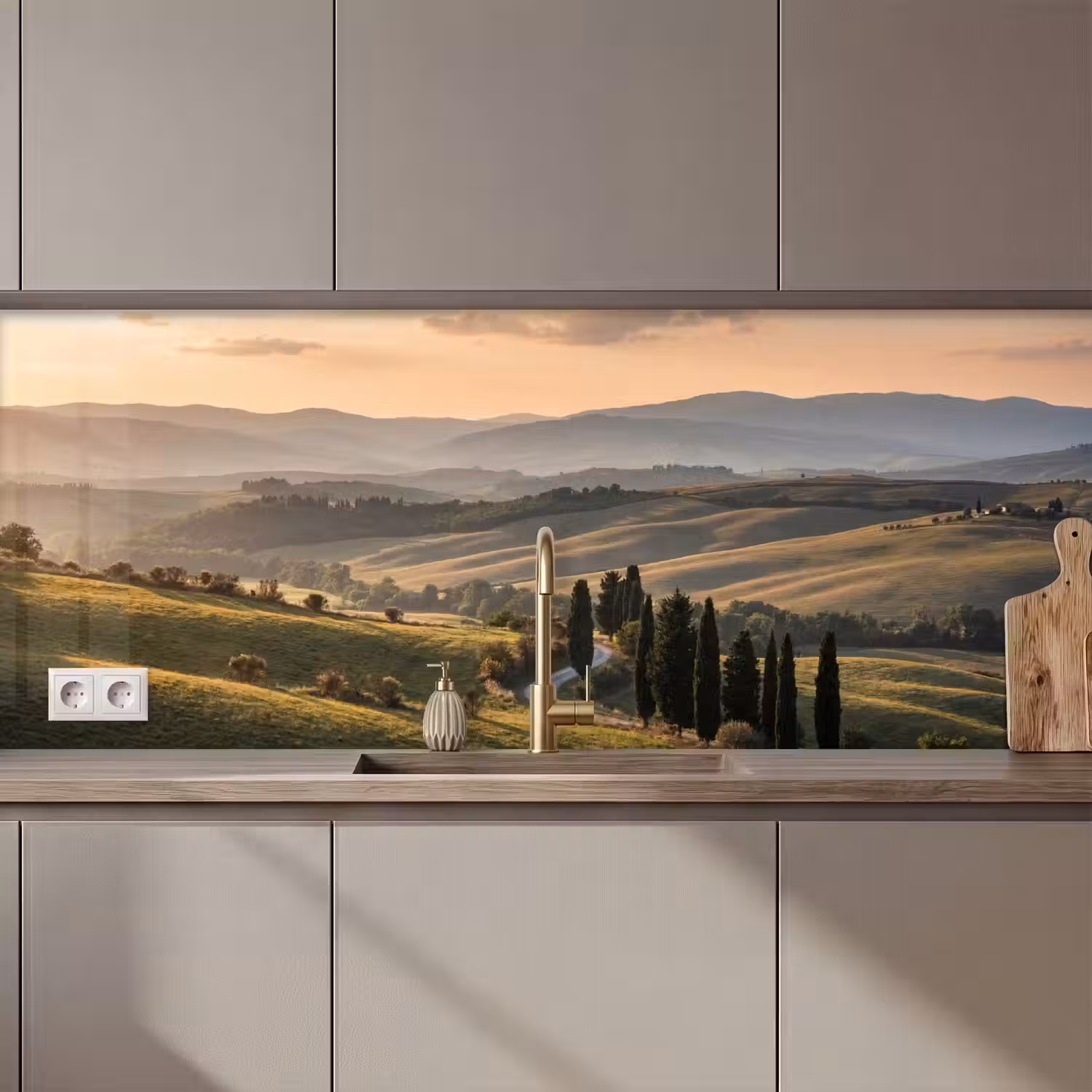 Toscaans - Landschap - Heuvels keuken achterwand 2 middel zz_3dshopping