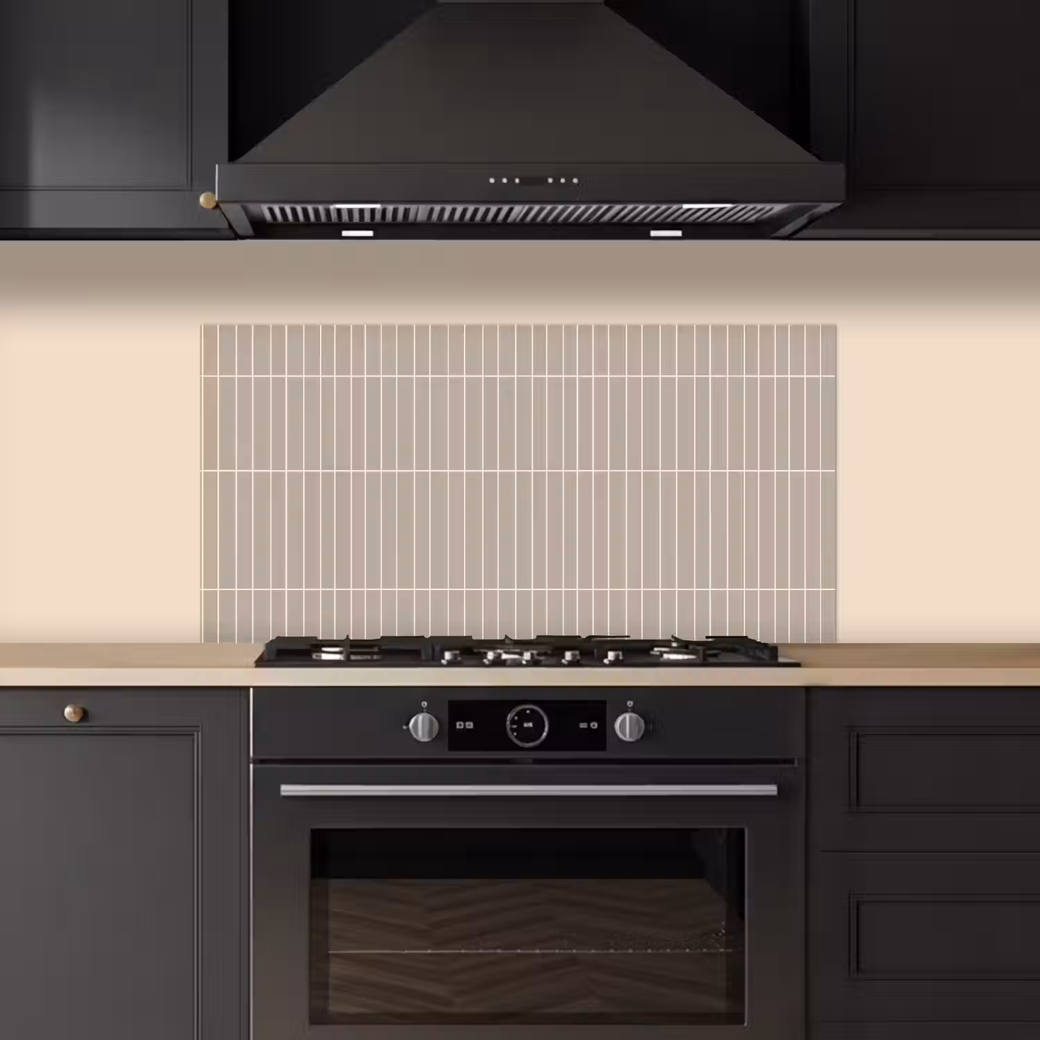 Verticaal - Wandtegel - Licht Beige keuken achterwand spatscherm middel 899 -sfeer1