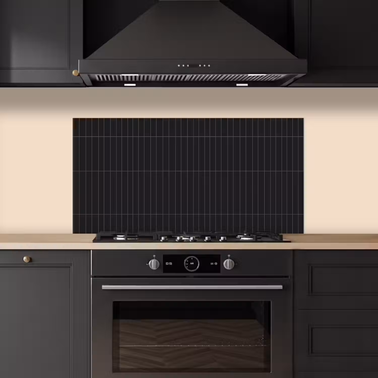 Verticaal - Wandtegel - Mat - Zwart keuken achterwand spatscherm middel 899 -sfeer1