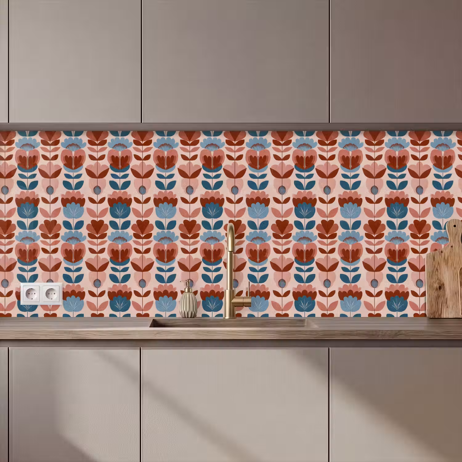 Vintage - Motief - Kleurrijk keuken achterwand 2 middel 871 zz_3dshopping