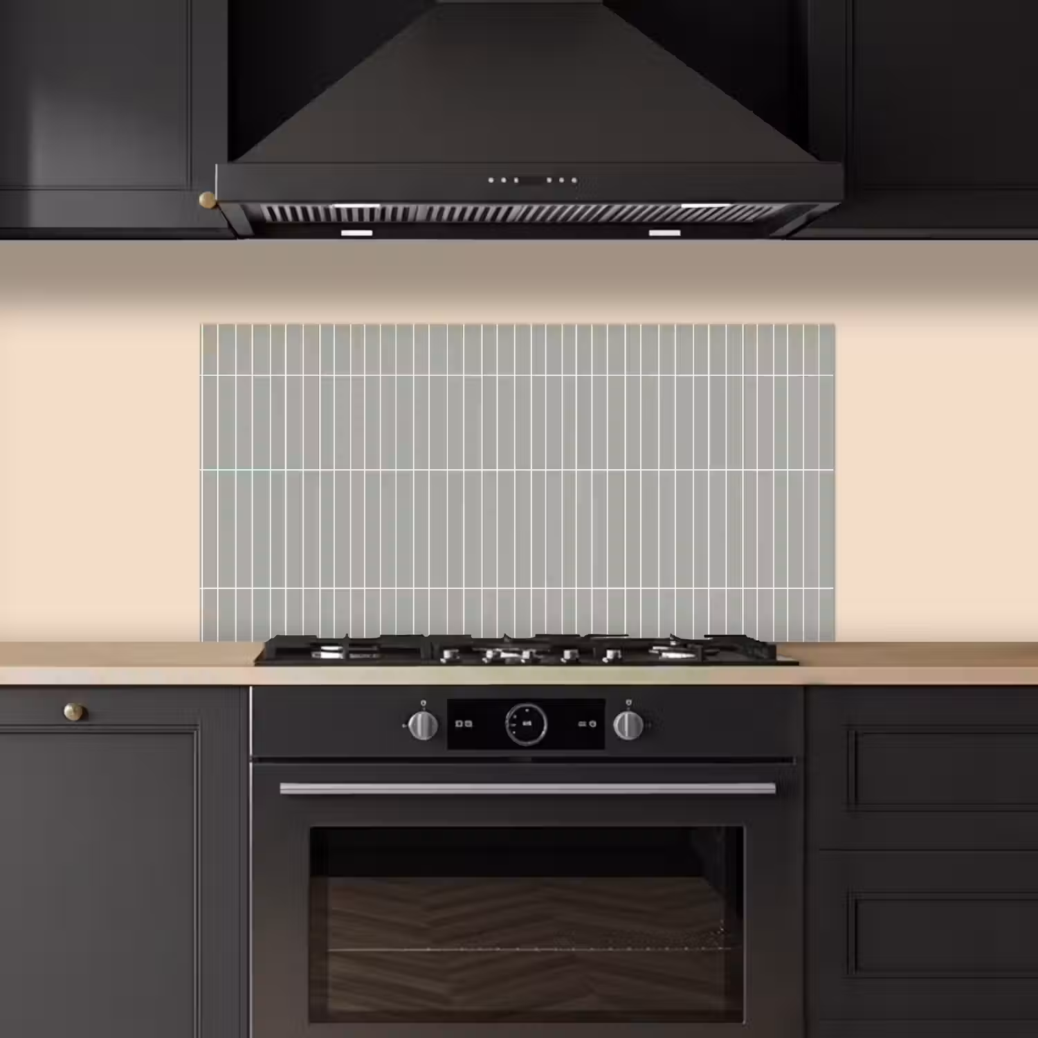 Wandtegel - Verticaal - Lichtgrijs keuken achterwand spatscherm middel 899 -sfeer1