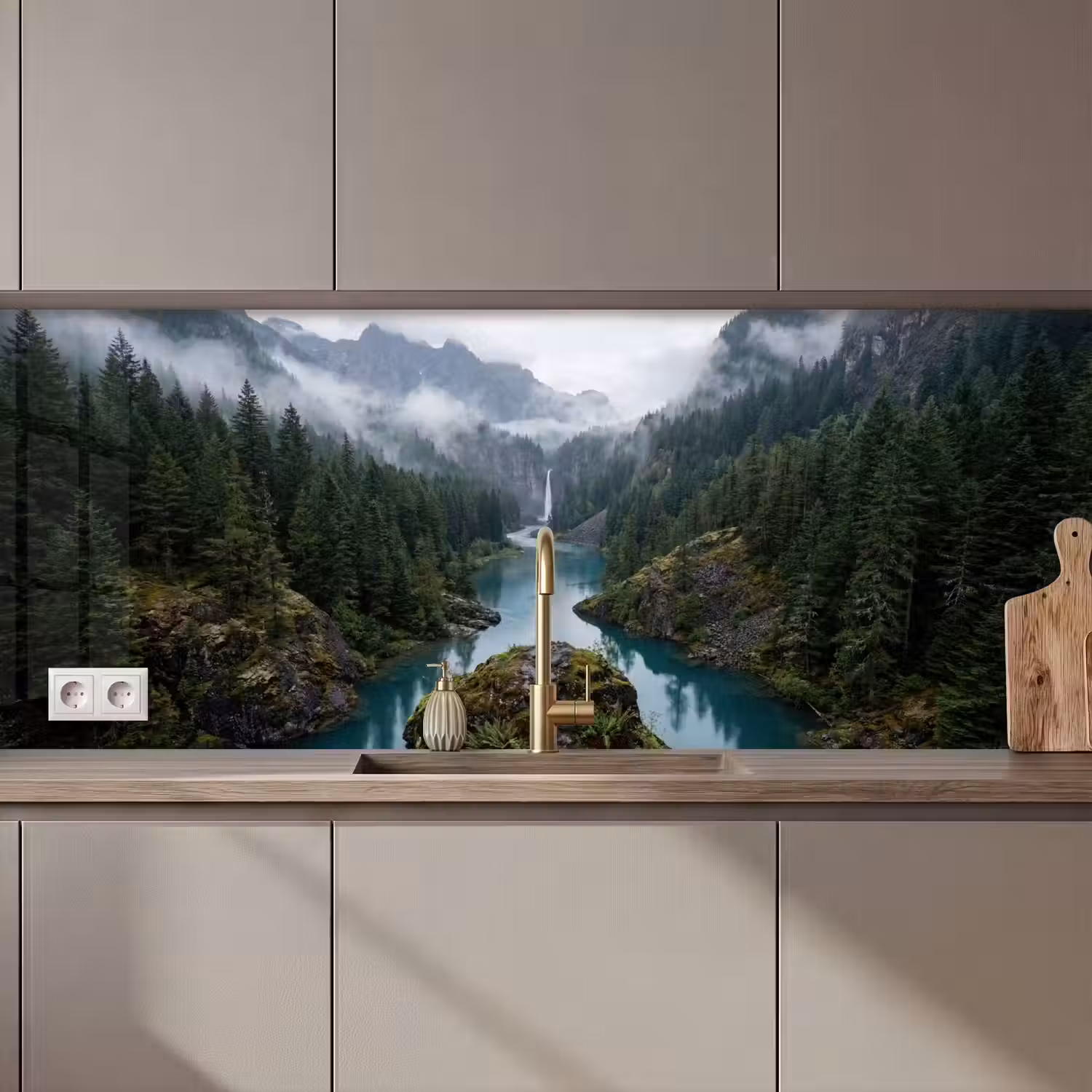 Waterval - Bomen - Bergen keuken achterwand 2 middel zz_3dshopping