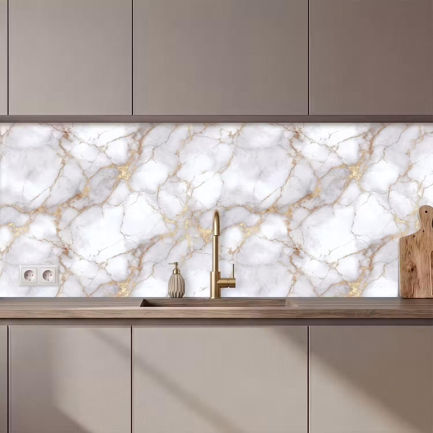 Wit - Goud - Marmer - Grijs keuken achterwand 2 middel 871 zz_3dshopping