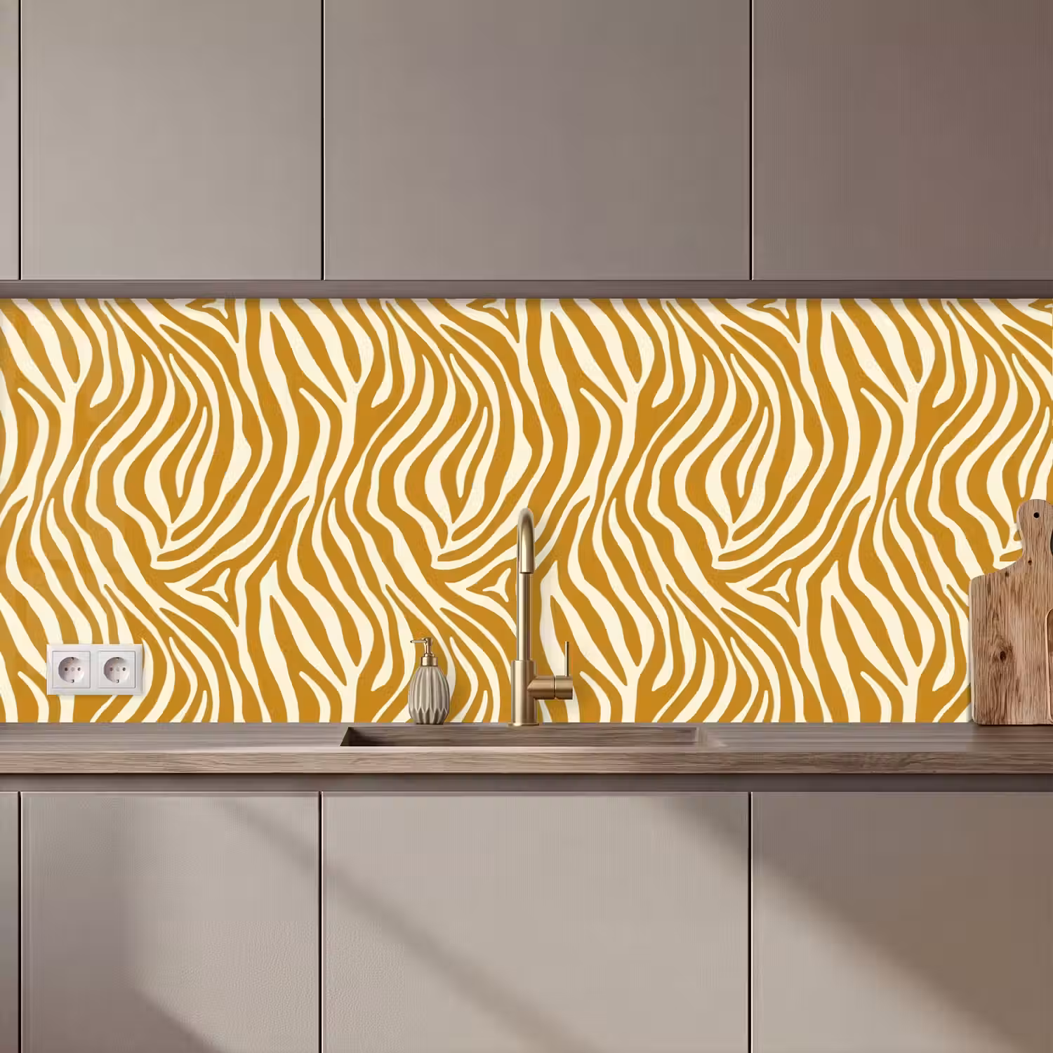 Zebra - Klassiek - Oker - Geel keuken achterwand 2 middel 871 zz_3dshopping