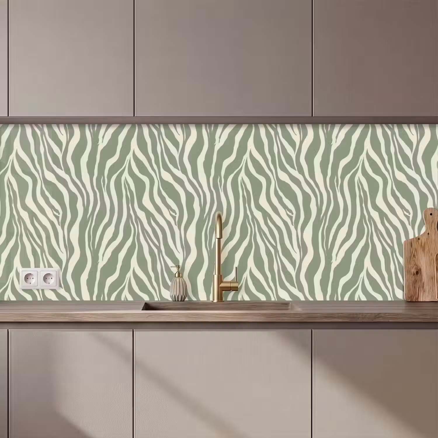 Zebra - Motief - Groen keuken achterwand 2 middel 871 zz_3dshopping