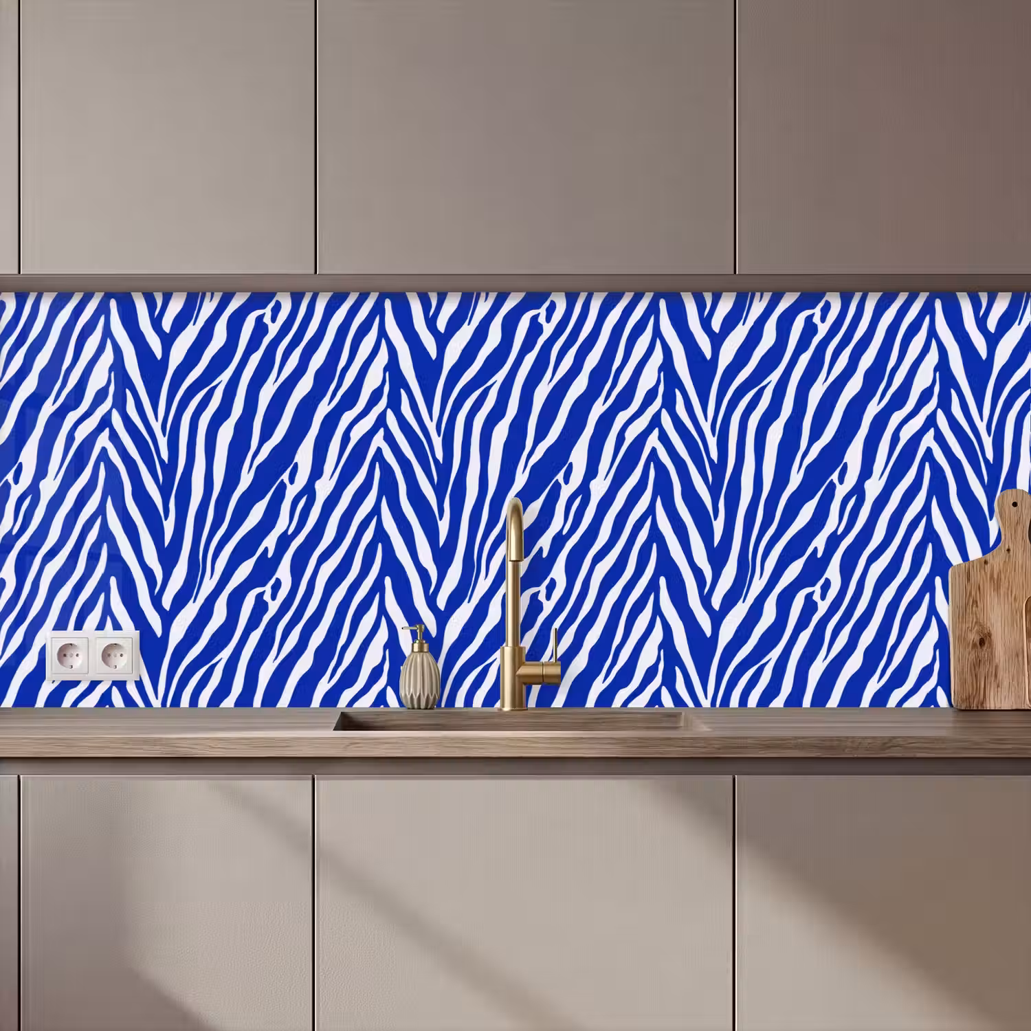 Zebra - Patroon - Kobalt - Blauw keuken achterwand 2 middel 871 zz_3dshopping