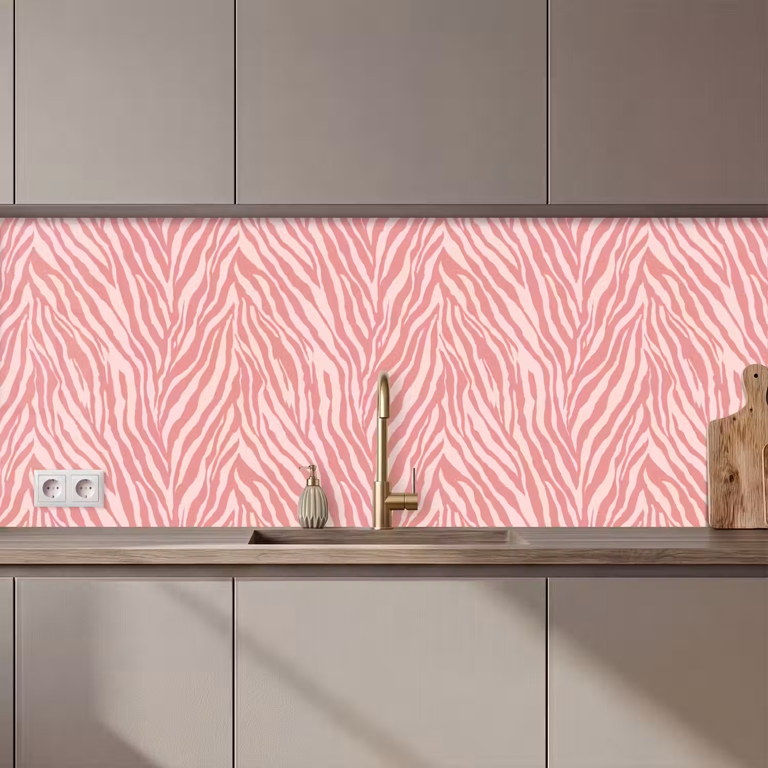 Zebra - Print - Roze keuken achterwand 2 middel 871 zz_3dshopping