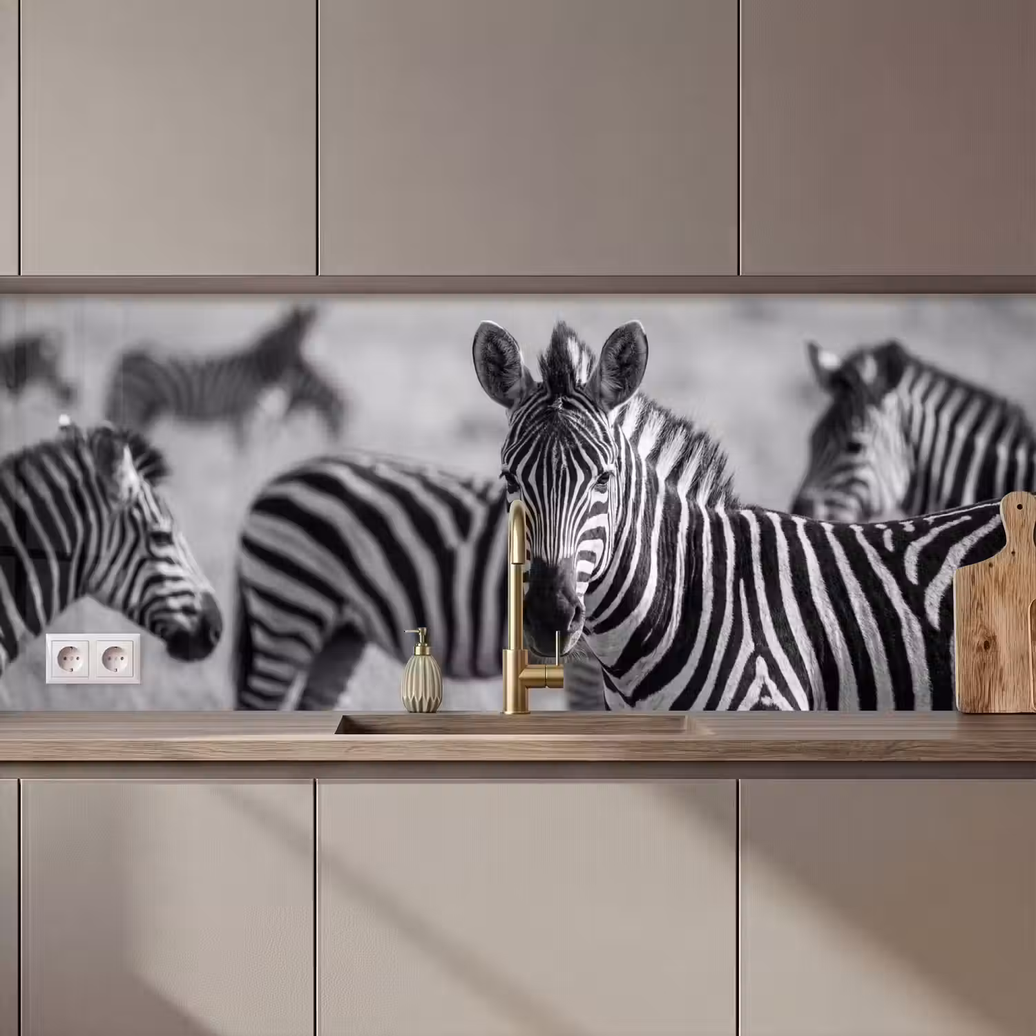 Zebra's - Zwart - Wit keuken achterwand 2 middel zz_3dshopping