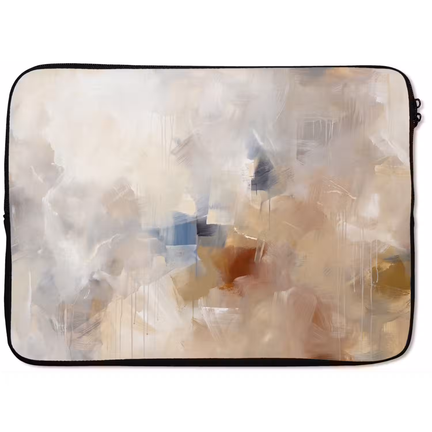 Abstract - Borstelstreken - Modern - Beige - Kunst laptophoes neopreen klein -zkaufland3dotto