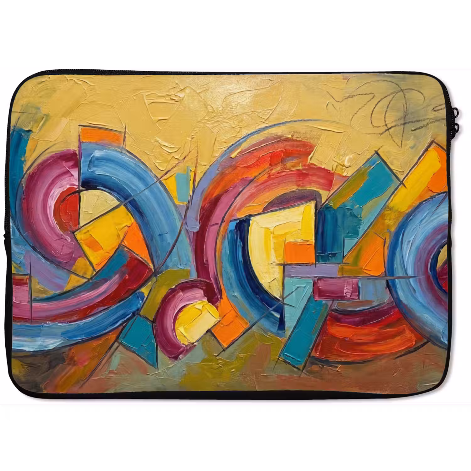 Abstract - Cirkels - Schilderij - Kleurrijk - Dynamisch laptophoes neopreen klein -zkaufland3dotto