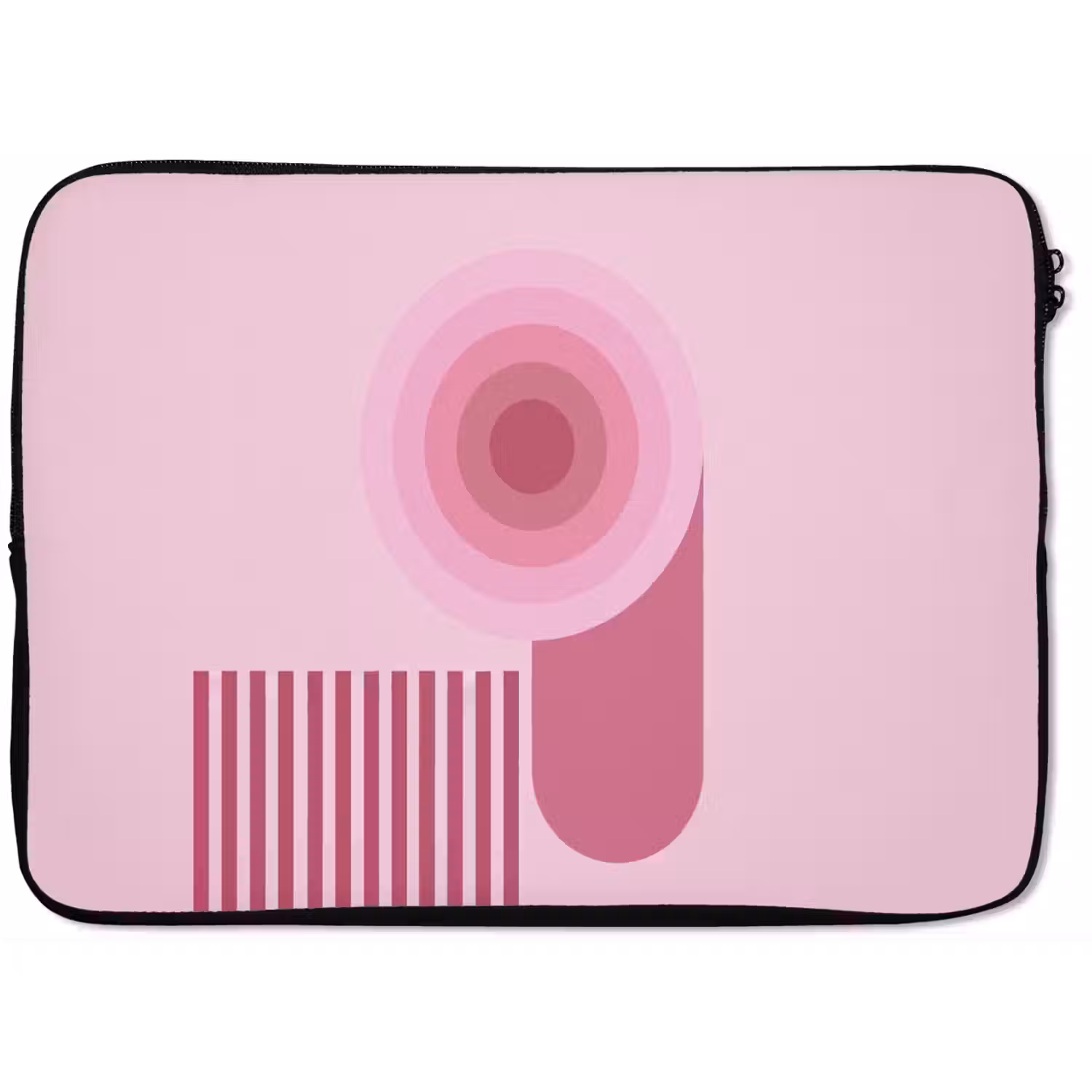 Abstract - Cirkels - Strepen - Modern - Roze laptophoes neopreen klein -zkaufland3dotto