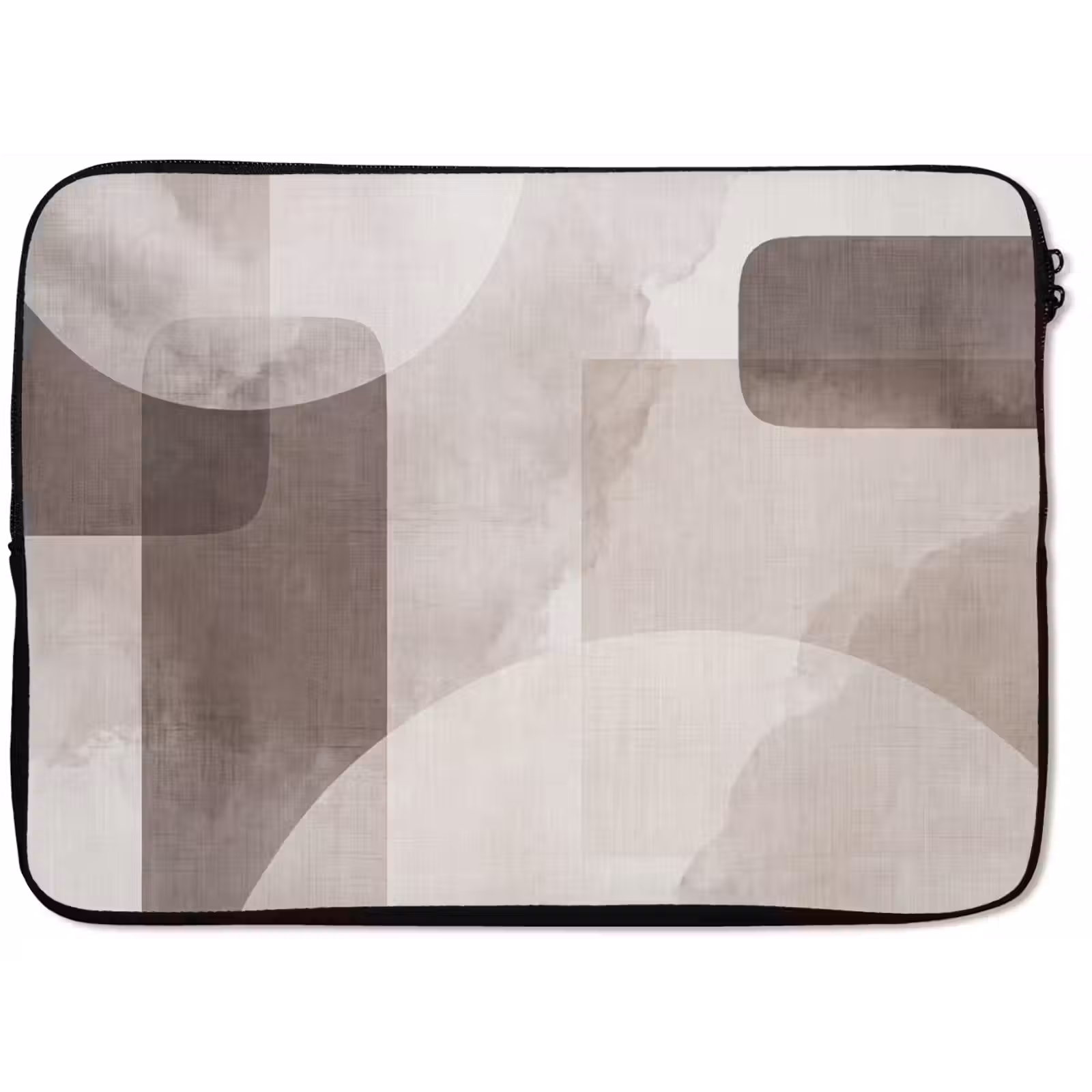 Laptop Sleeve - Abstract Shapes - Beige - Abstracte vormen - Beige laptophoes neopreen klein