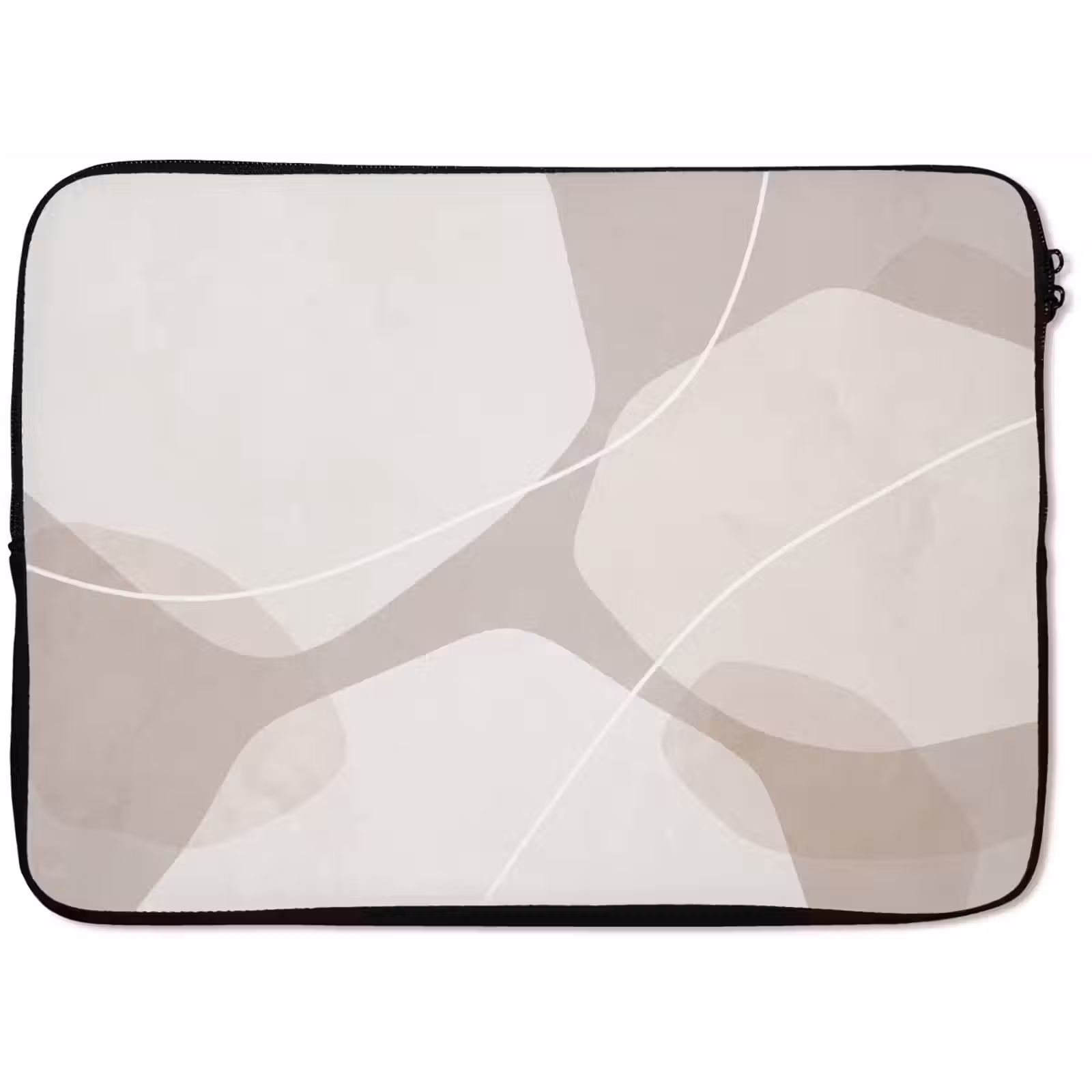 Laptop Sleeve - Abstract - Shapes - Beige - Abstract - Vormen - Beige laptophoes neopreen klein