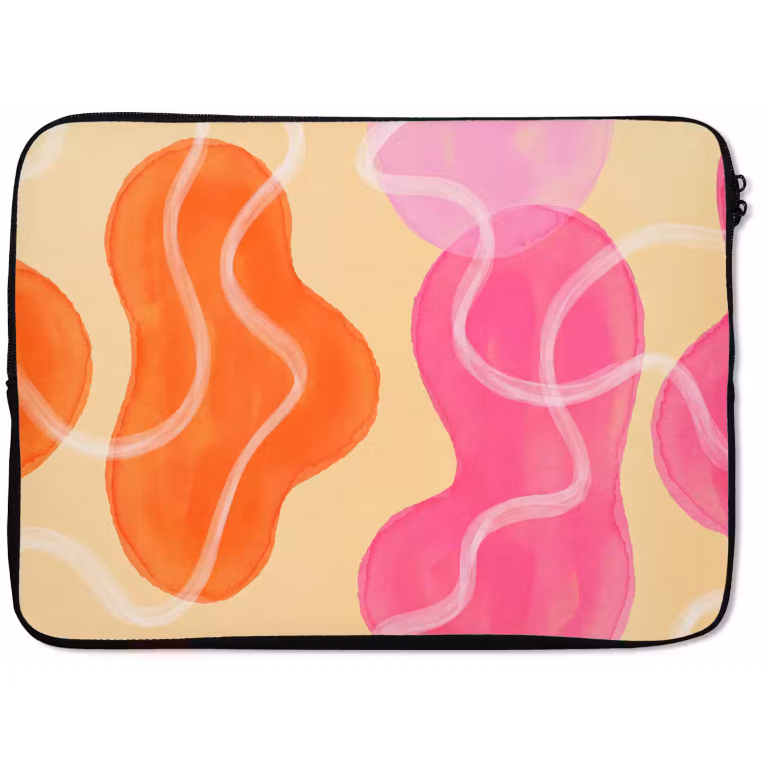 Abstract - Aquarel - Organisch - Oranje - Roze laptophoes neopreen klein -zkaufland3dotto