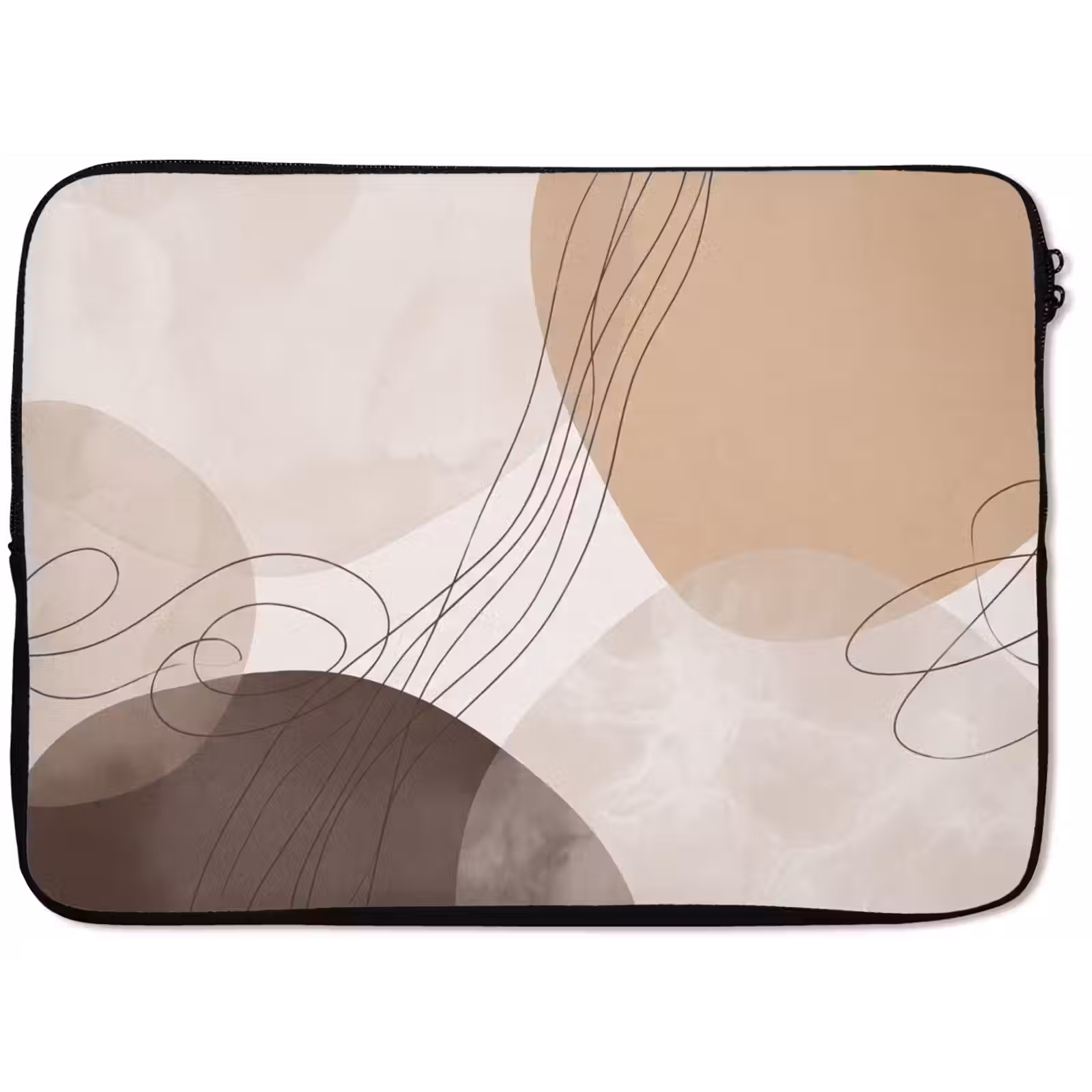 Laptop Sleeve - Abstraction - Beige - Modern - Abstractie - Beige - Modern laptophoes neopreen klein