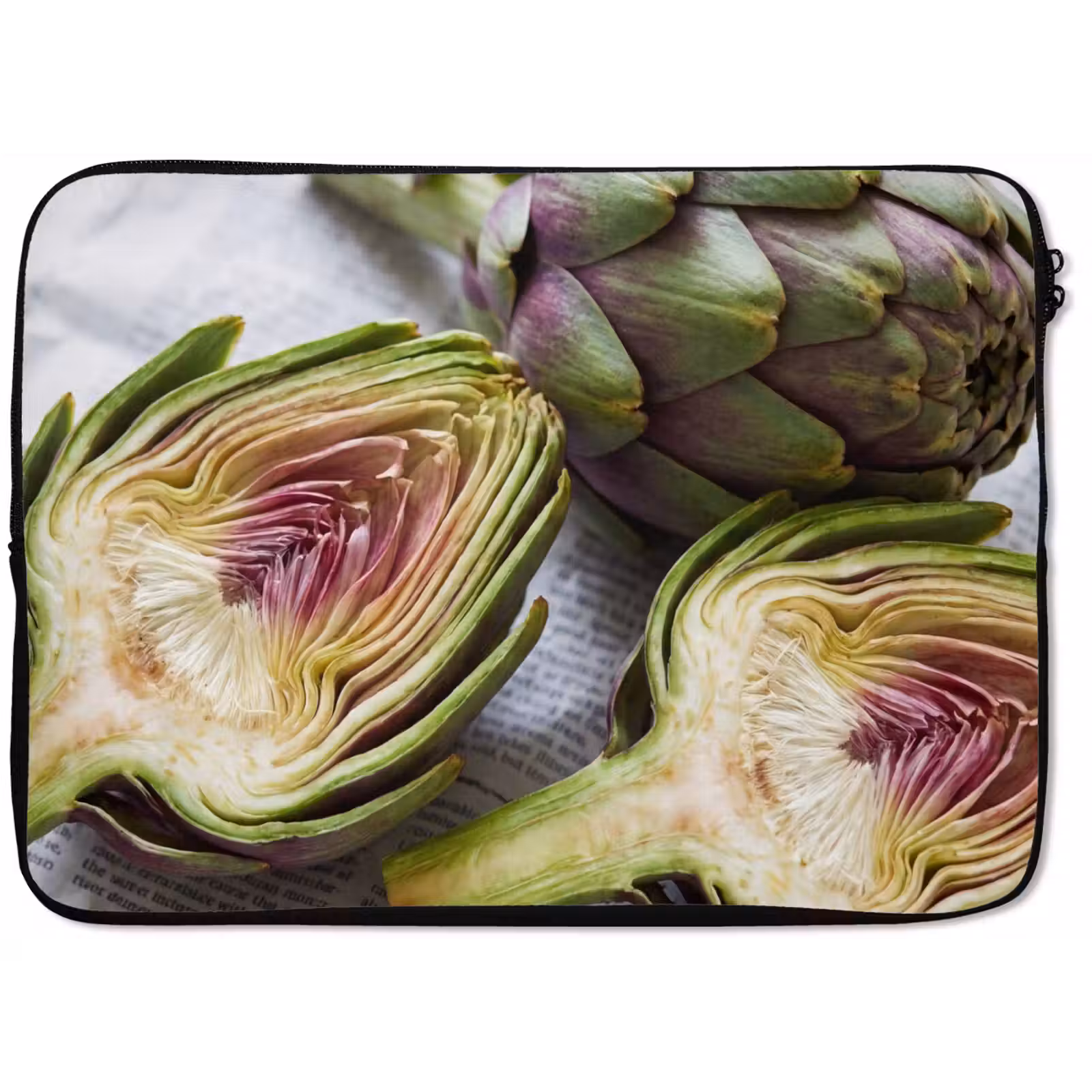 Laptop Sleeve - Artichoke - Cut in Half - Food - Artisjok - Doorgesneden - Eten laptophoes neopreen klein