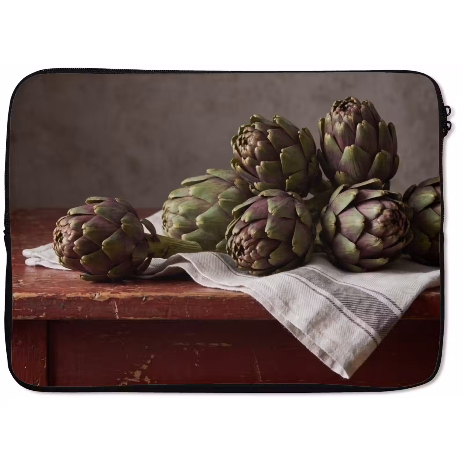 Laptop Sleeve - Artichoke - Food - Rustic - Artisjok - Eten - Rustiek laptophoes neopreen klein