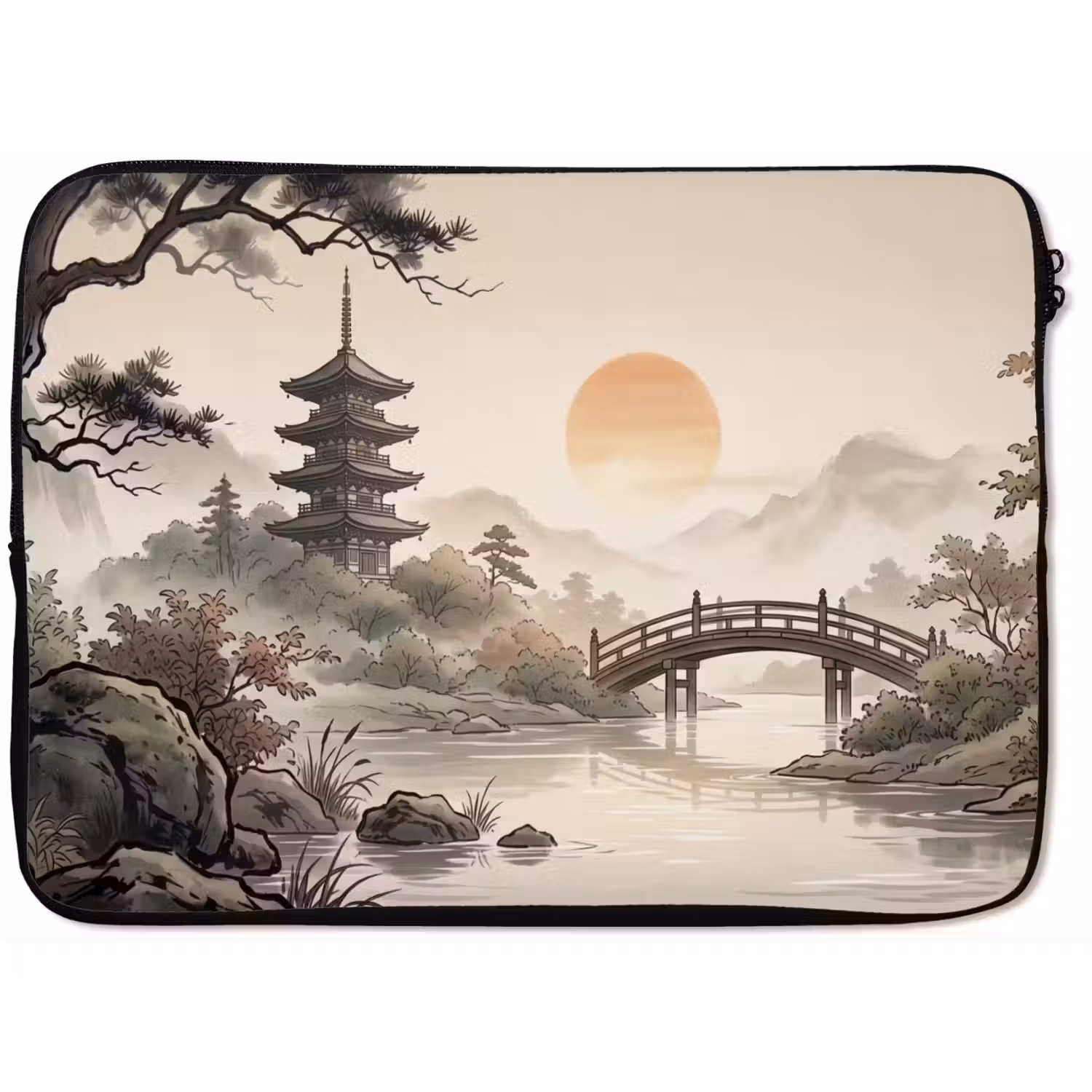 Azië - Landschap - Kleurrijk laptophoes neopreen klein -zkaufland3dotto