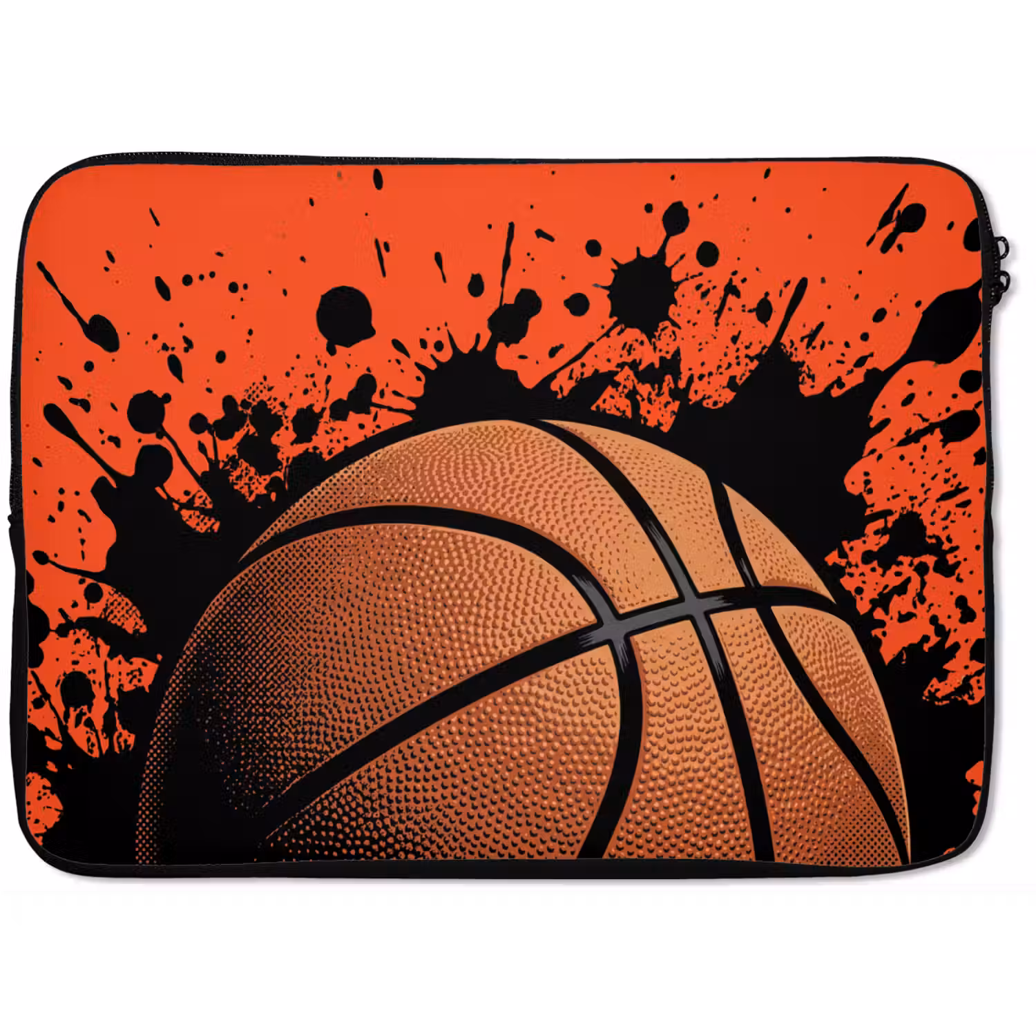 Basketbal - Verf - Sport - Oranje laptophoes neopreen klein -zkaufland3dotto