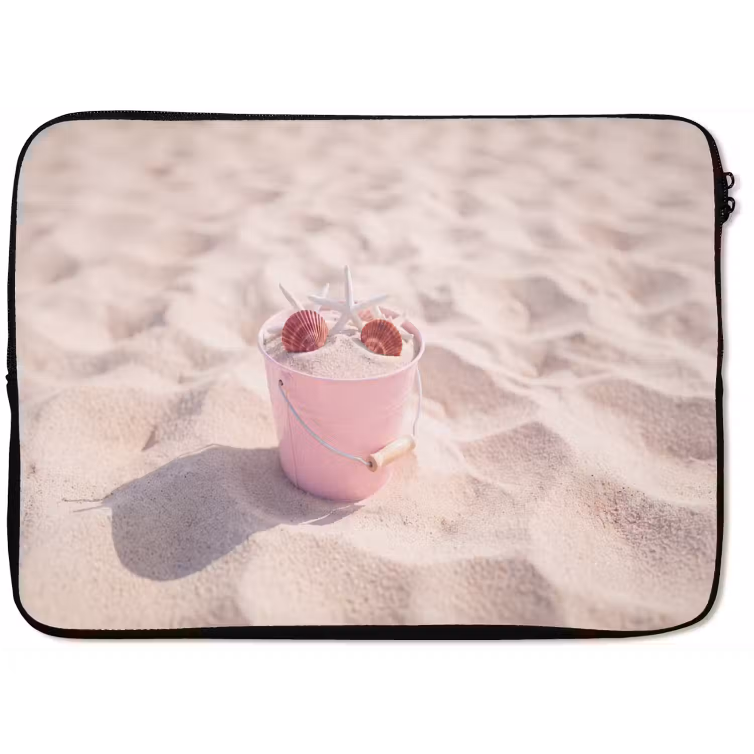Strand - Schelpen - Zomer - Roze - Decoratie laptophoes neopreen klein -zkaufland3dotto