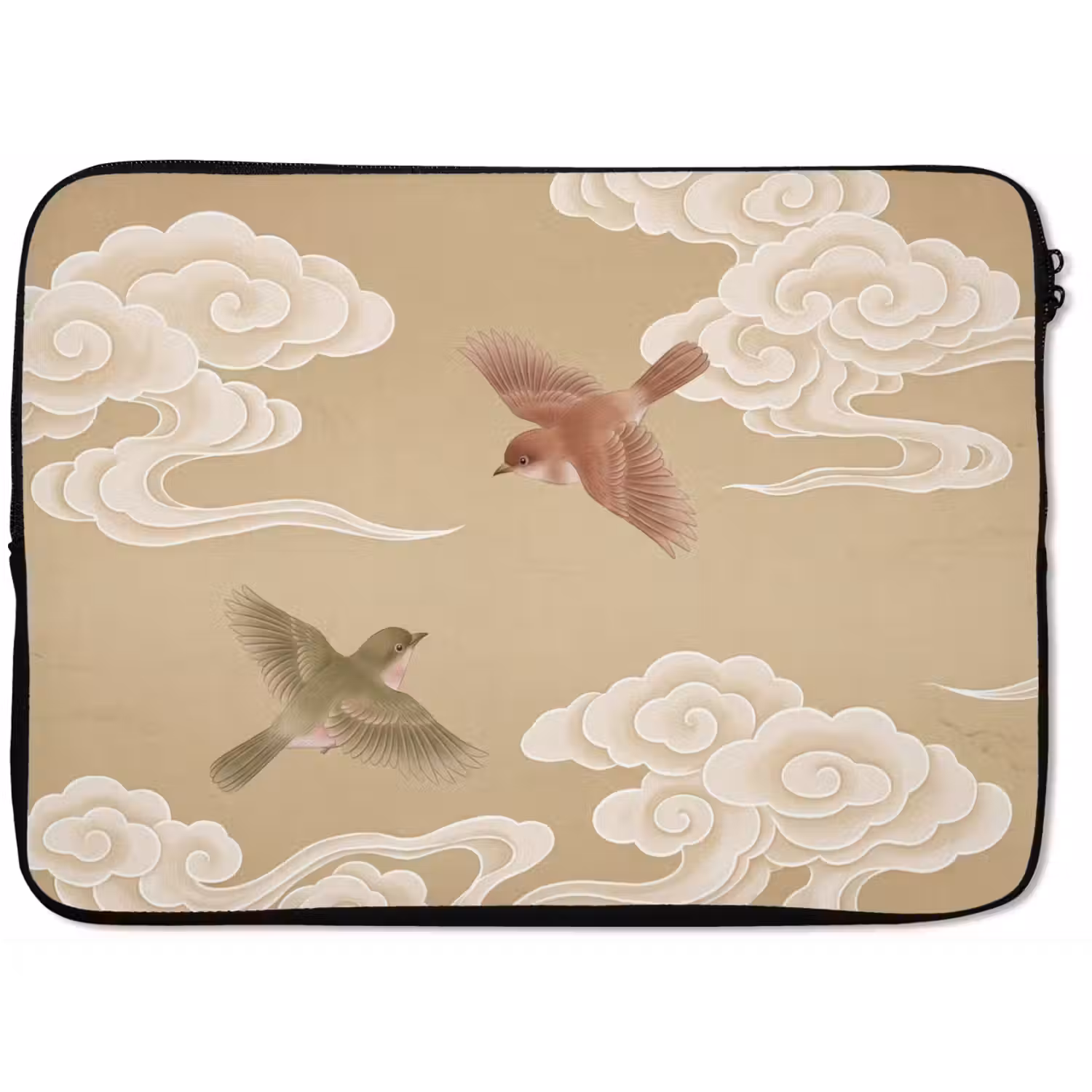 Vogels - Vliegen - Beige laptophoes neopreen klein -zkaufland3dotto