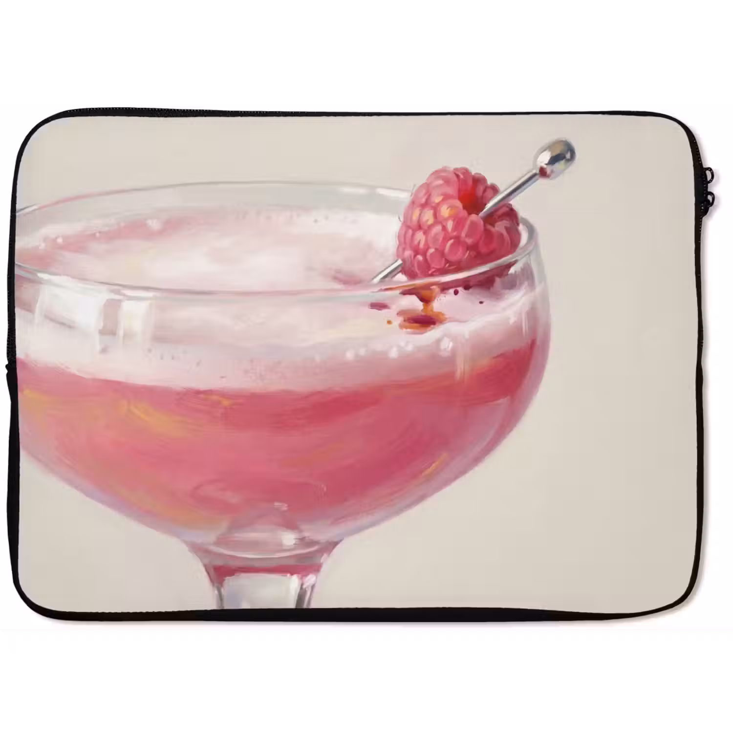 Cocktail - Framboos - Drank - Modern - Roze laptophoes neopreen klein -zkaufland3dotto