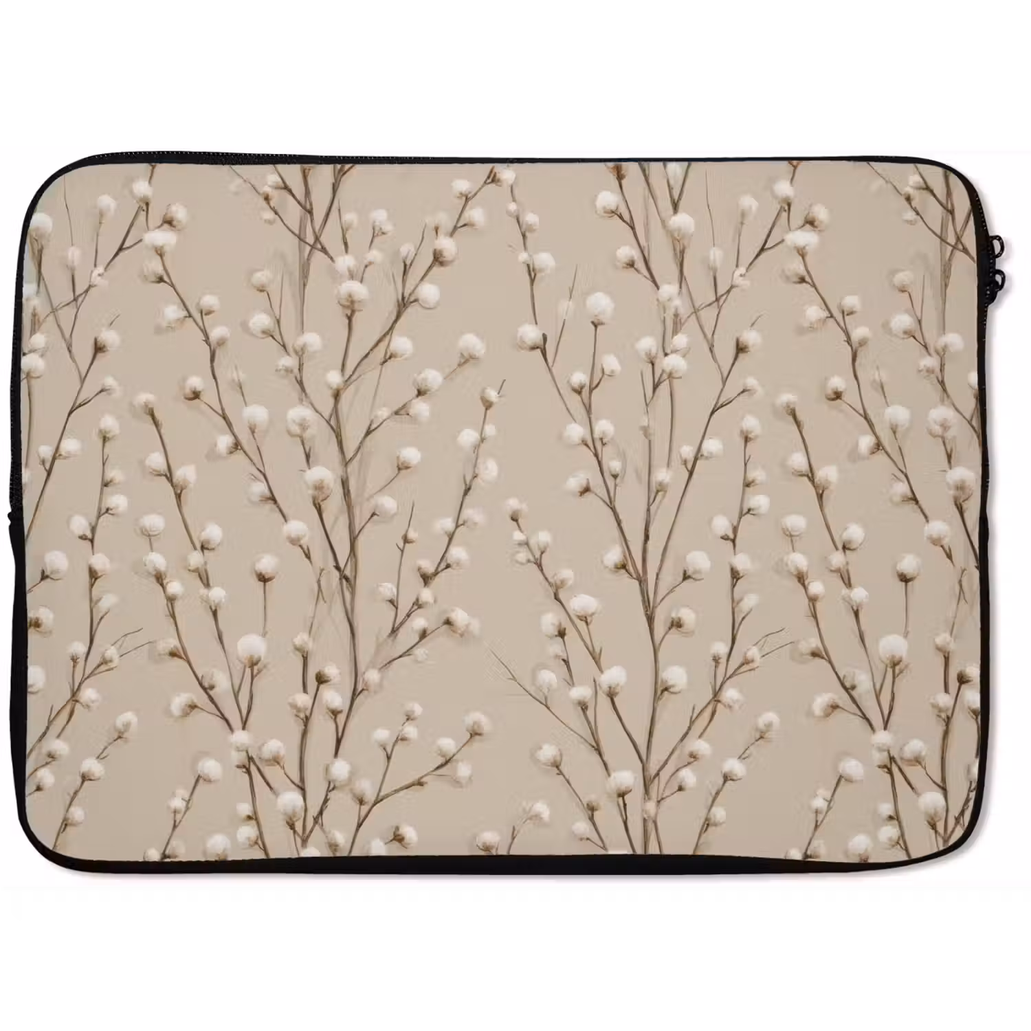 Katoen - Natuur - Taupe laptophoes neopreen klein 279 -zkaufland3dotto