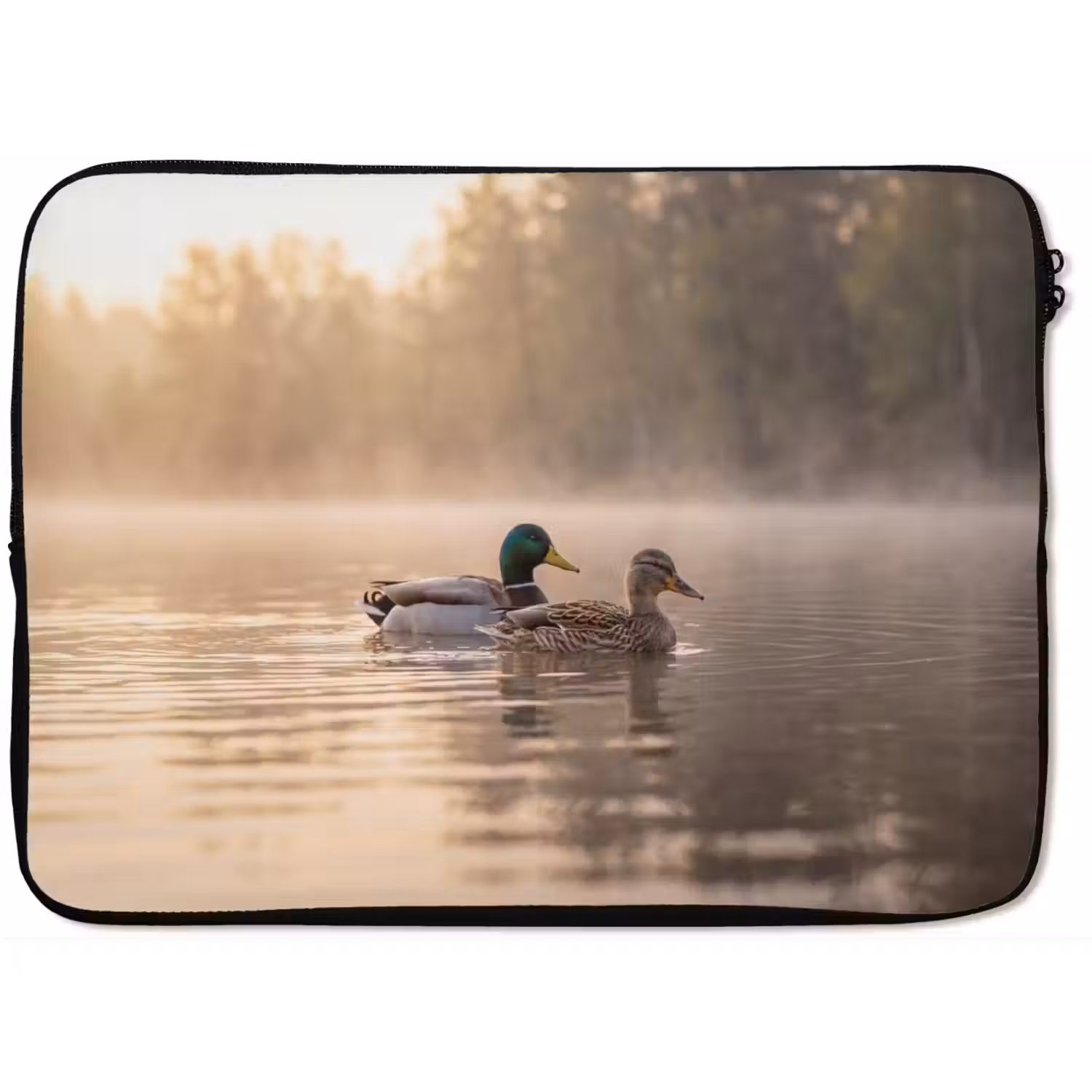 Eenden - Water - Mist - Natuur laptophoes neopreen klein -zkaufland3dotto