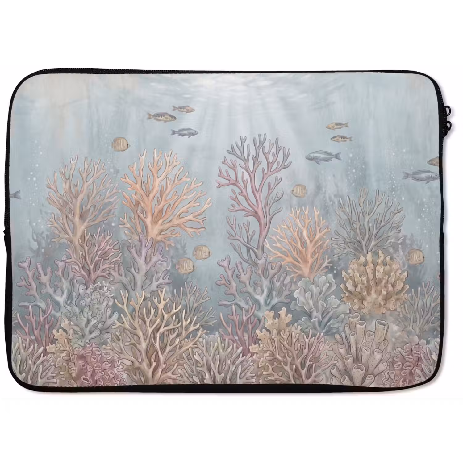 Vis - Koraal - Oceaan - Illustratie - Onderwater laptophoes neopreen klein -zkaufland3dotto