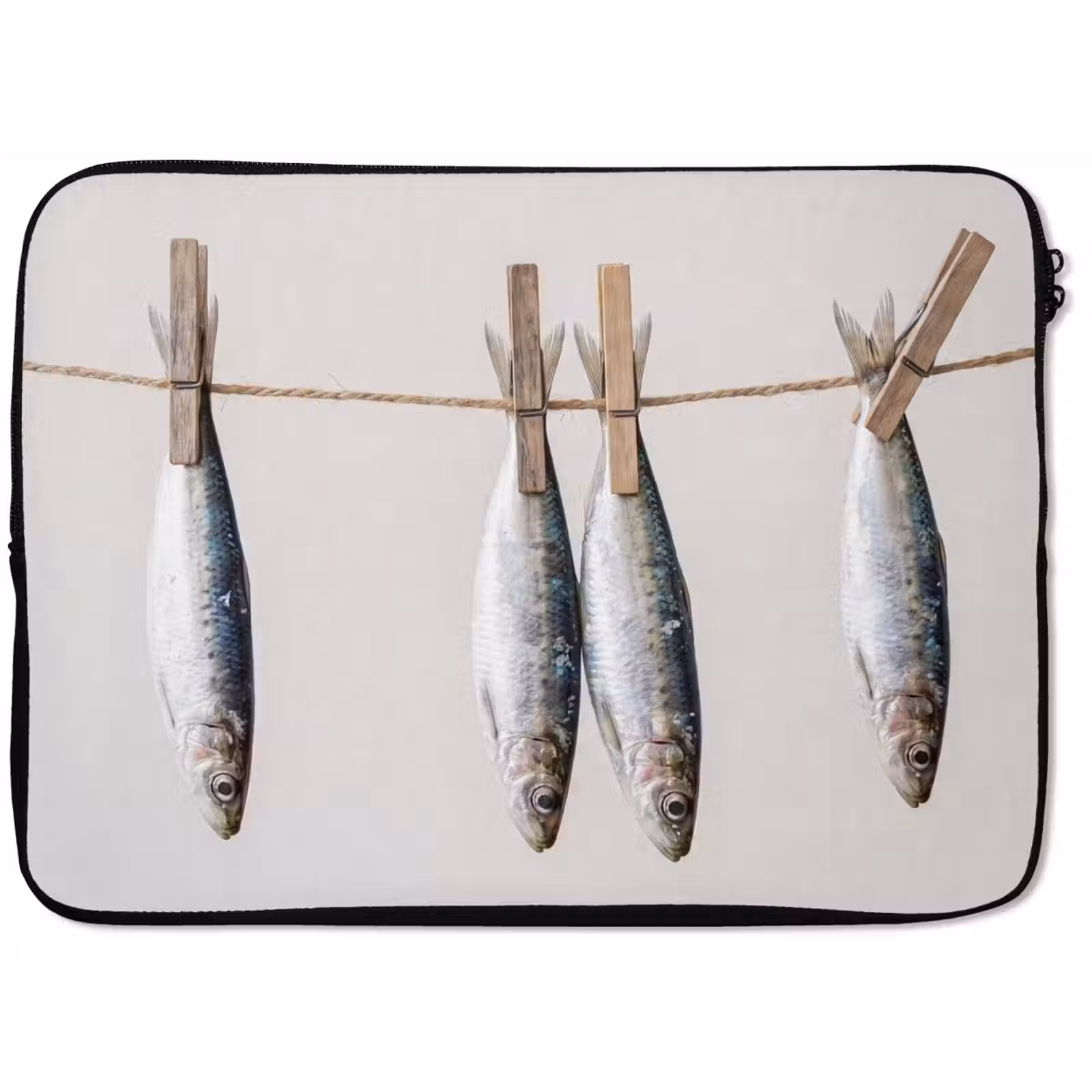 Laptop Sleeve - Fish - Hanging - Food - Vis - Hangend - Eten laptophoes neopreen klein