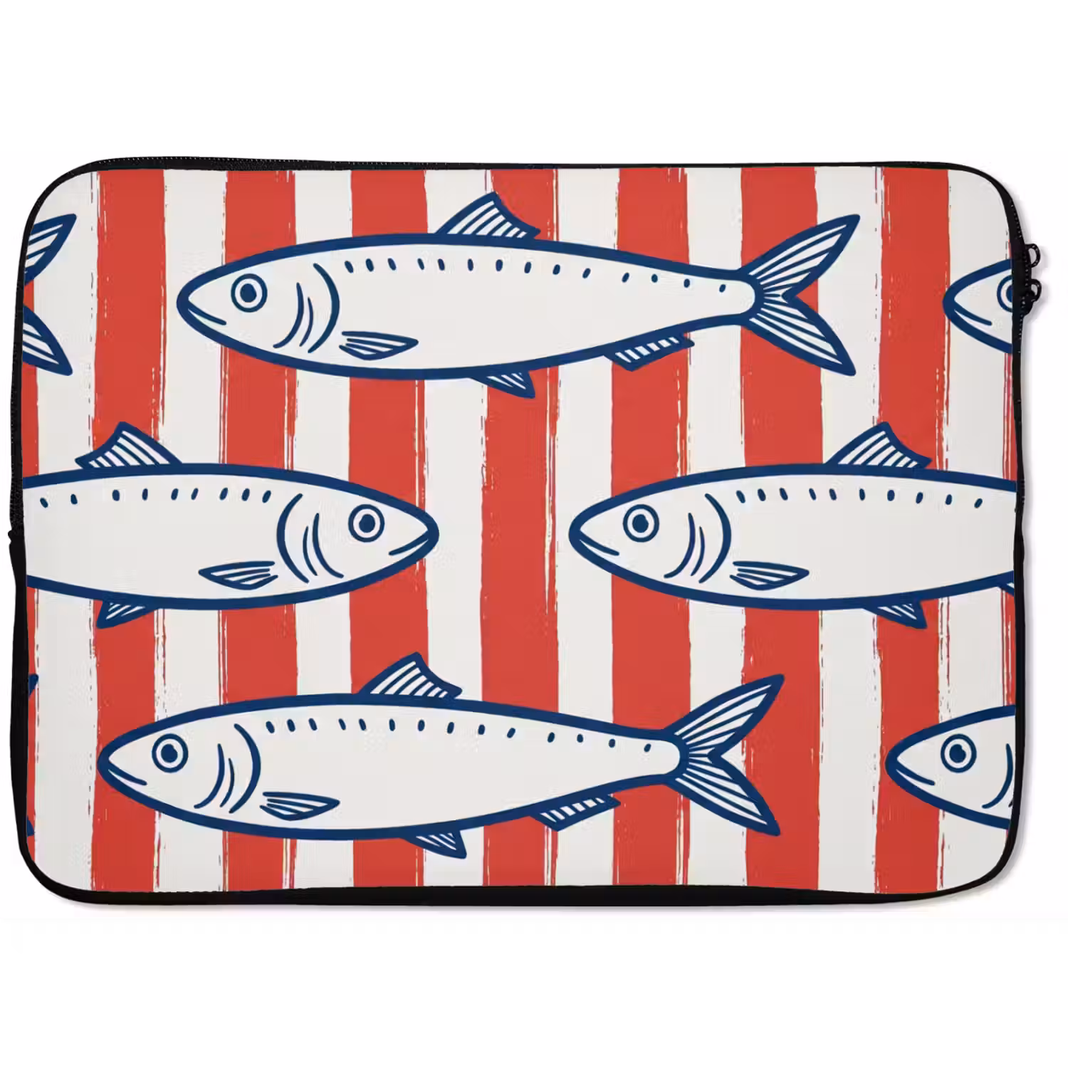 Vis - Patroon - Strepen - Illustratie - Rood laptophoes neopreen klein -zkaufland3dotto