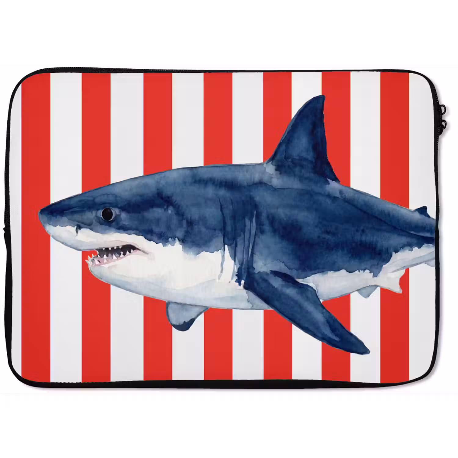 Vis - Haai - Zee - Illustratie - Blauw laptophoes neopreen klein -zkaufland3dotto