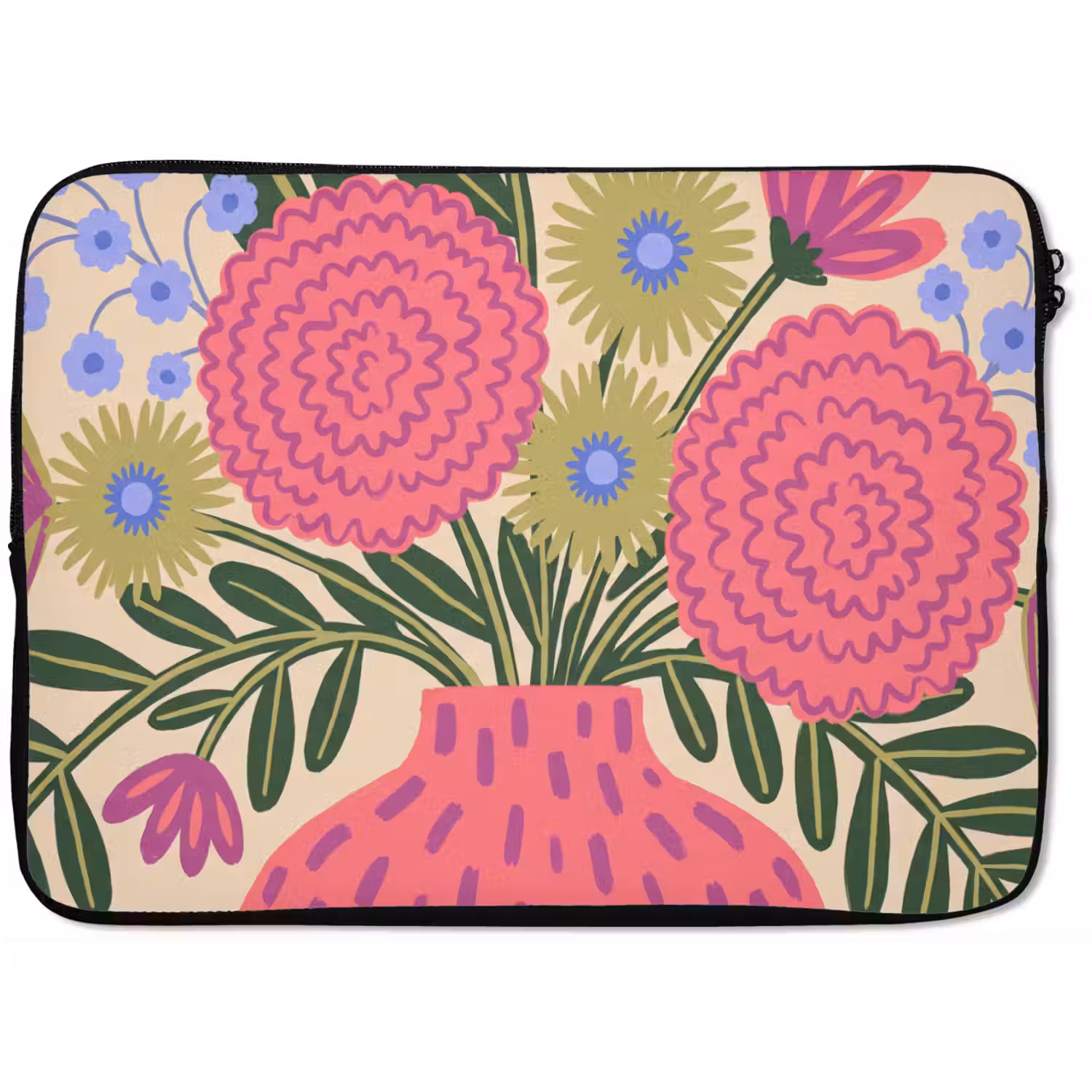 Bloemen - Boeket - Natuur - Abstract - Roze laptophoes neopreen klein -zkaufland3dotto