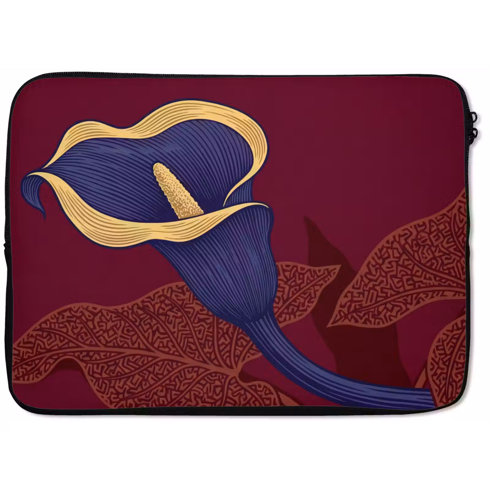 Laptop Sleeve - Flowers - Modern - Purple - Bloemen - Modern - Paars laptophoes neopreen klein