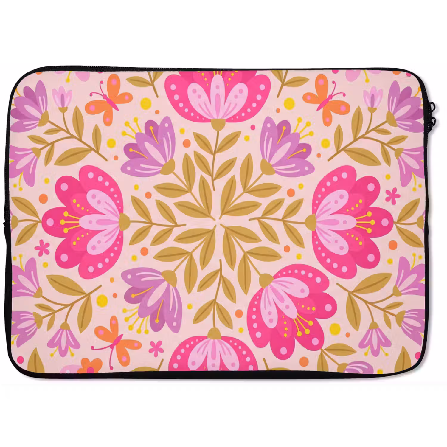 Bloemen - Patroon - Natuur - Abstract - Roze laptophoes neopreen klein -zkaufland3dotto