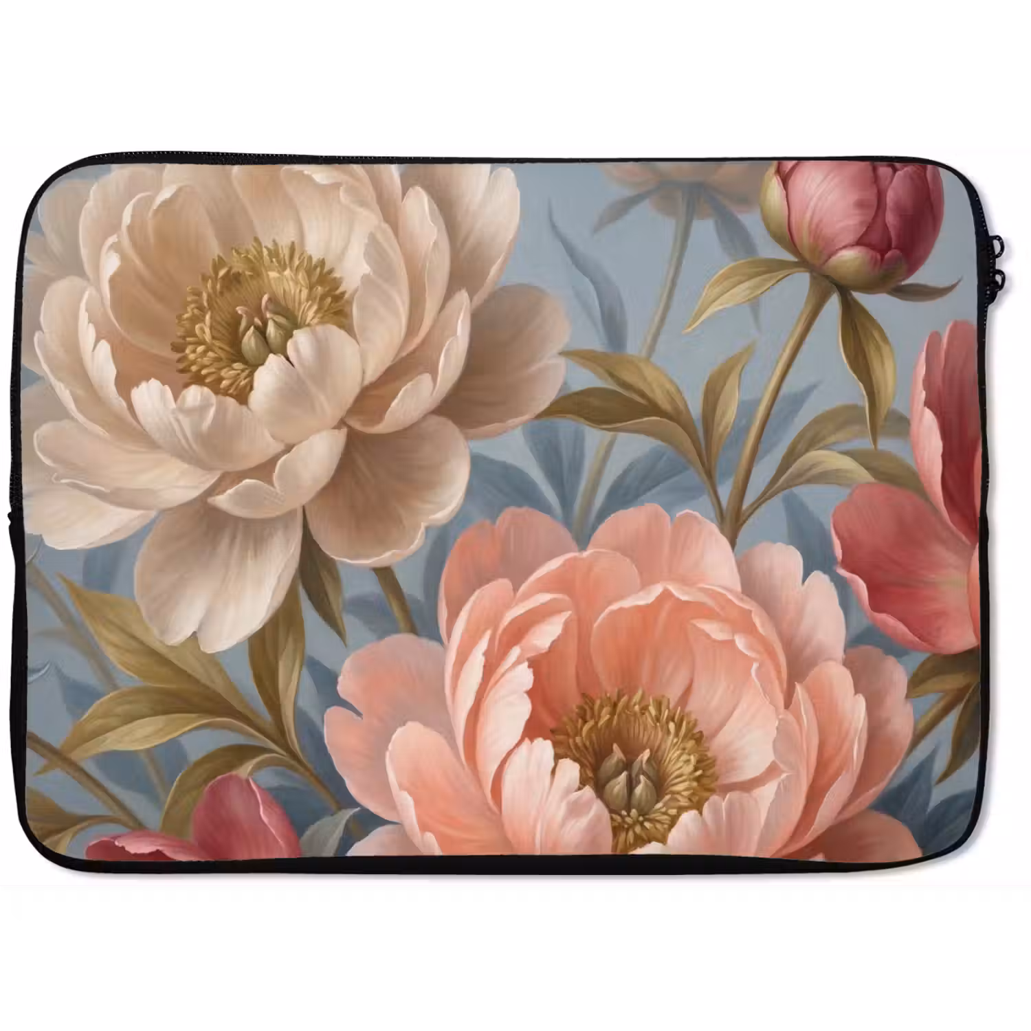 Bloemen - Roze - Beige - Modern - Natuur laptophoes neopreen klein -zkaufland3dotto