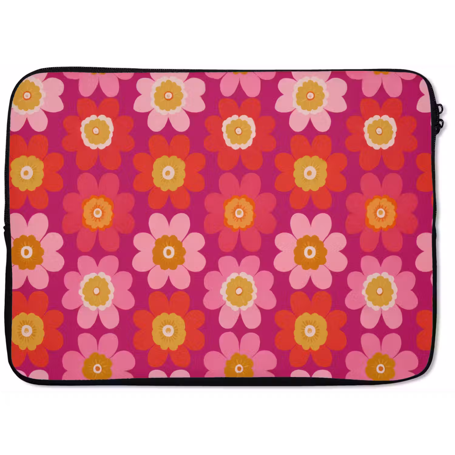 Bloemen - Retro - Kleurrijk laptophoes neopreen klein 279 -zkaufland3dotto