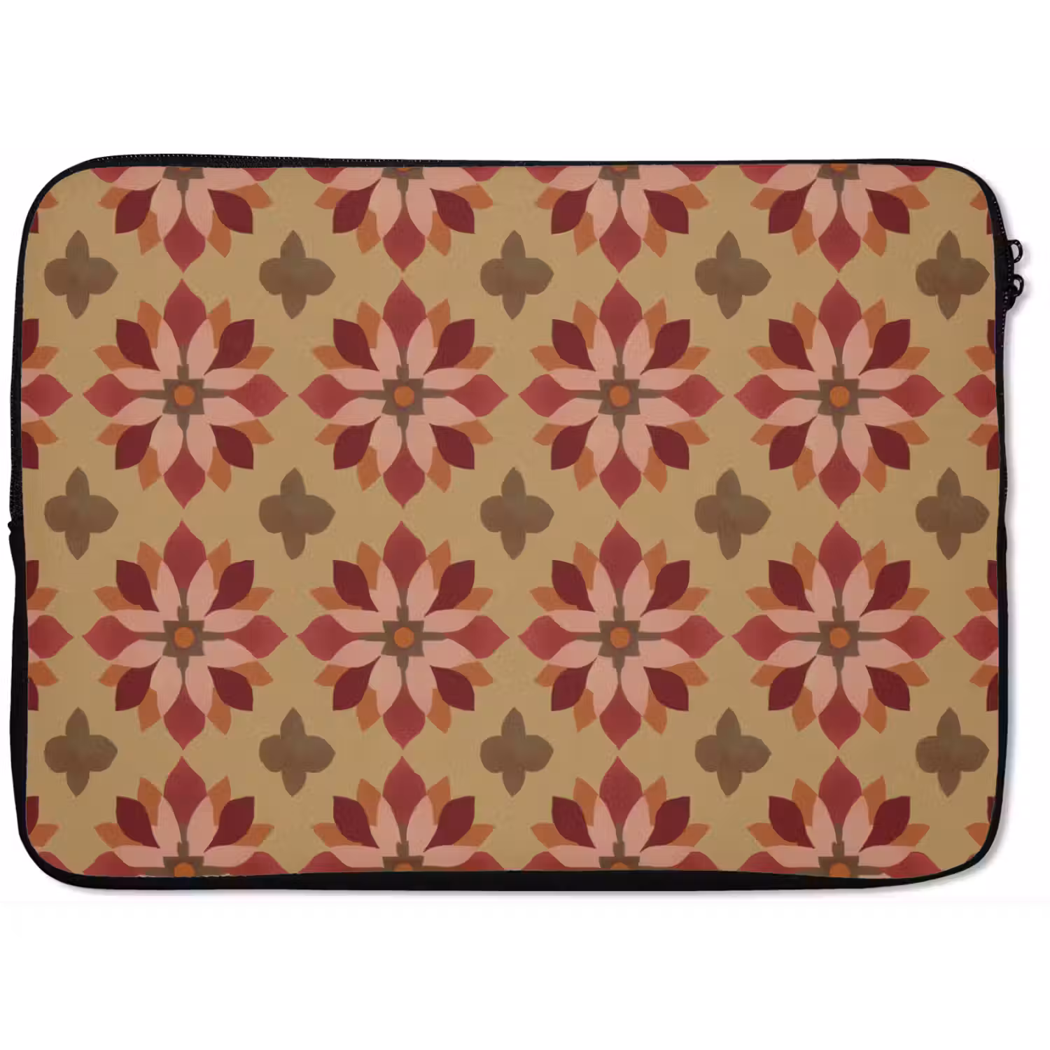 Bloemen - Retro - Groen laptophoes neopreen klein 279 -zkaufland3dotto