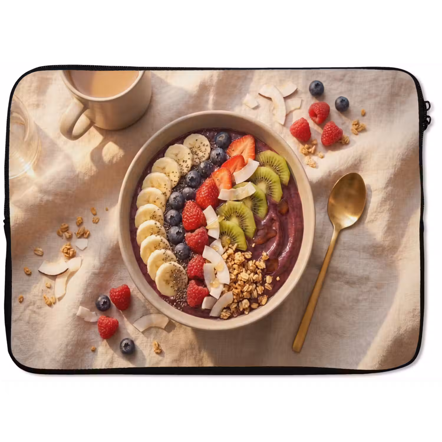 Eten - Ontbijtkom - Fruit - Gezond - Kleurrijk laptophoes neopreen klein -zkaufland3dotto