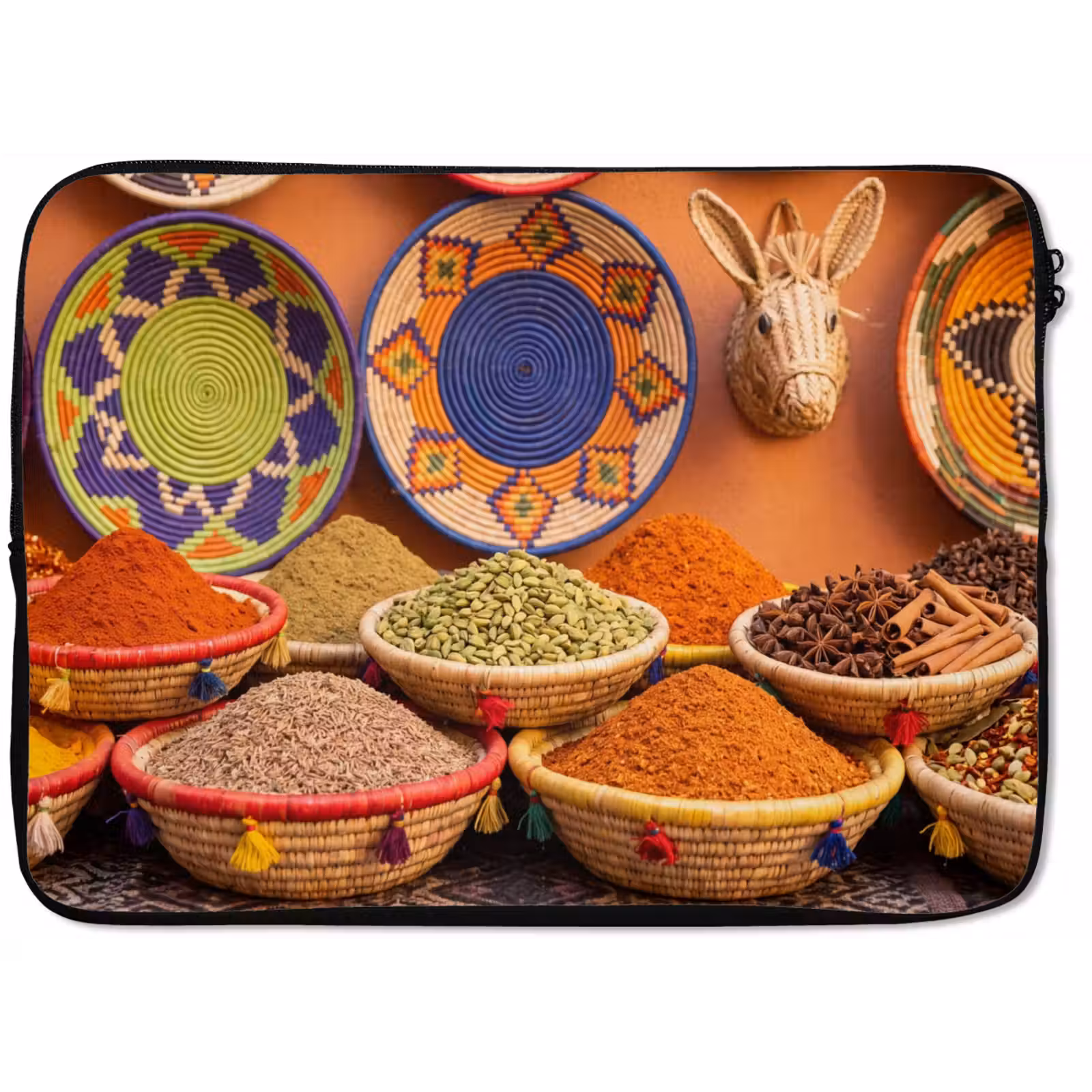 Laptop Sleeve - Food - Colorful - Culture - Eten - Kleurrijk - Cultuur laptophoes neopreen klein